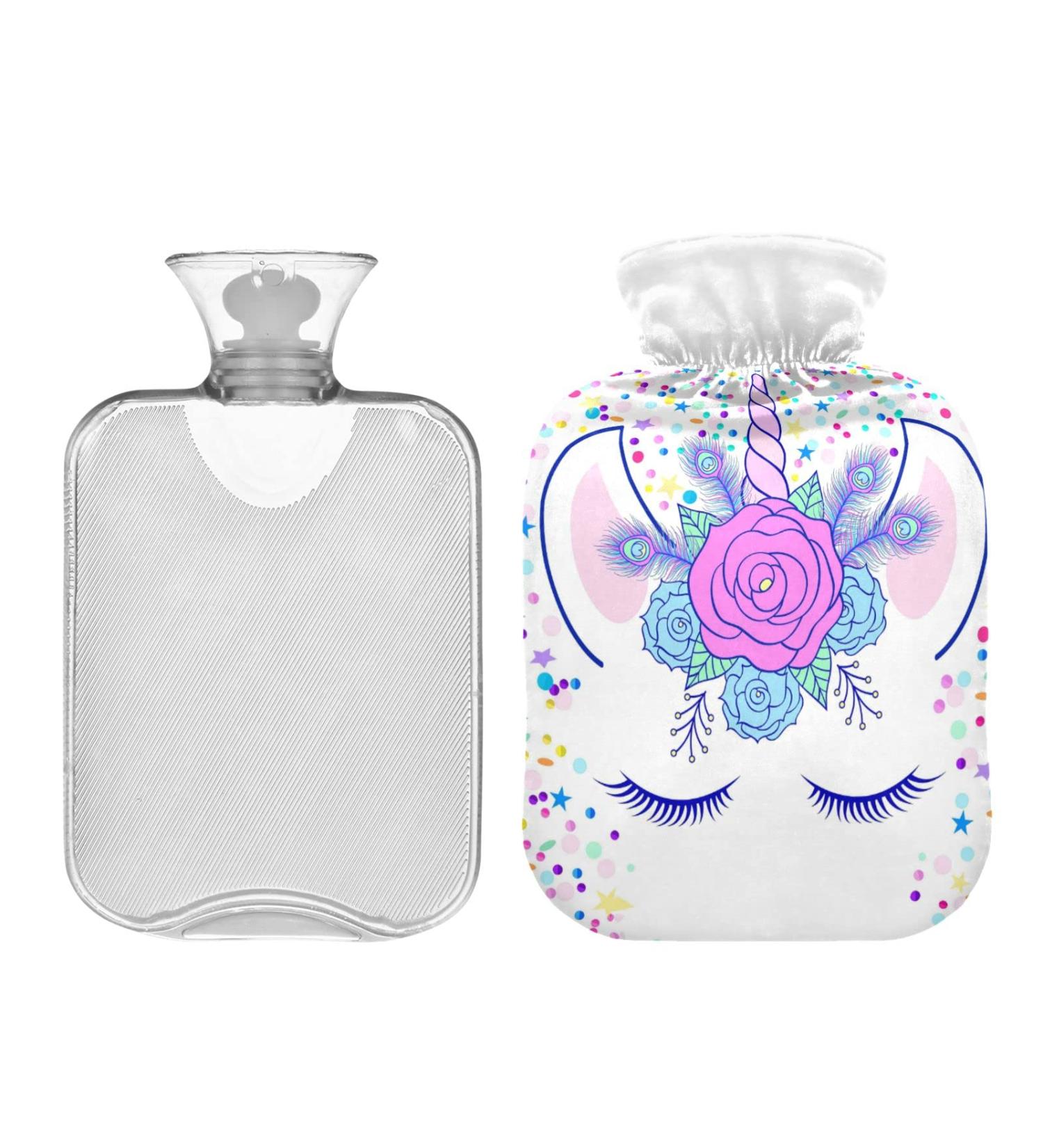 Magic Unicorn Floral Hot Water Bottle 2L - Cozy Pain Relief & Winter Hand Feet Warmer - Buy Online on GoSupps.com