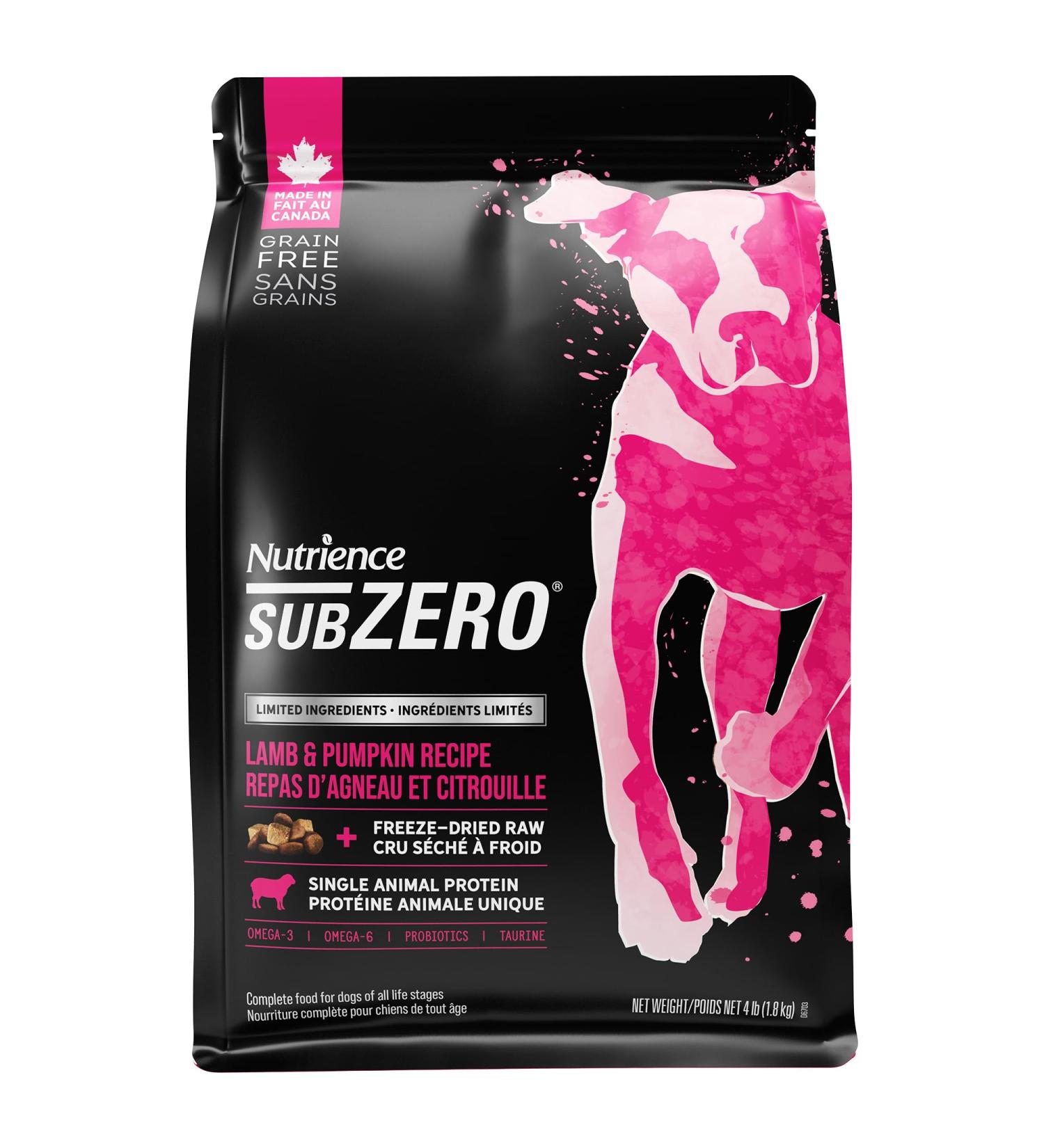 Nutrience Subzero Limited Ingredient Dog Food - Lamb and Pumpkin Recipe - 1.8 kg (4 lb) Lamb & Pumpkin 1.8 kg (Pack of 1) - Buy Online on GoSupps.com