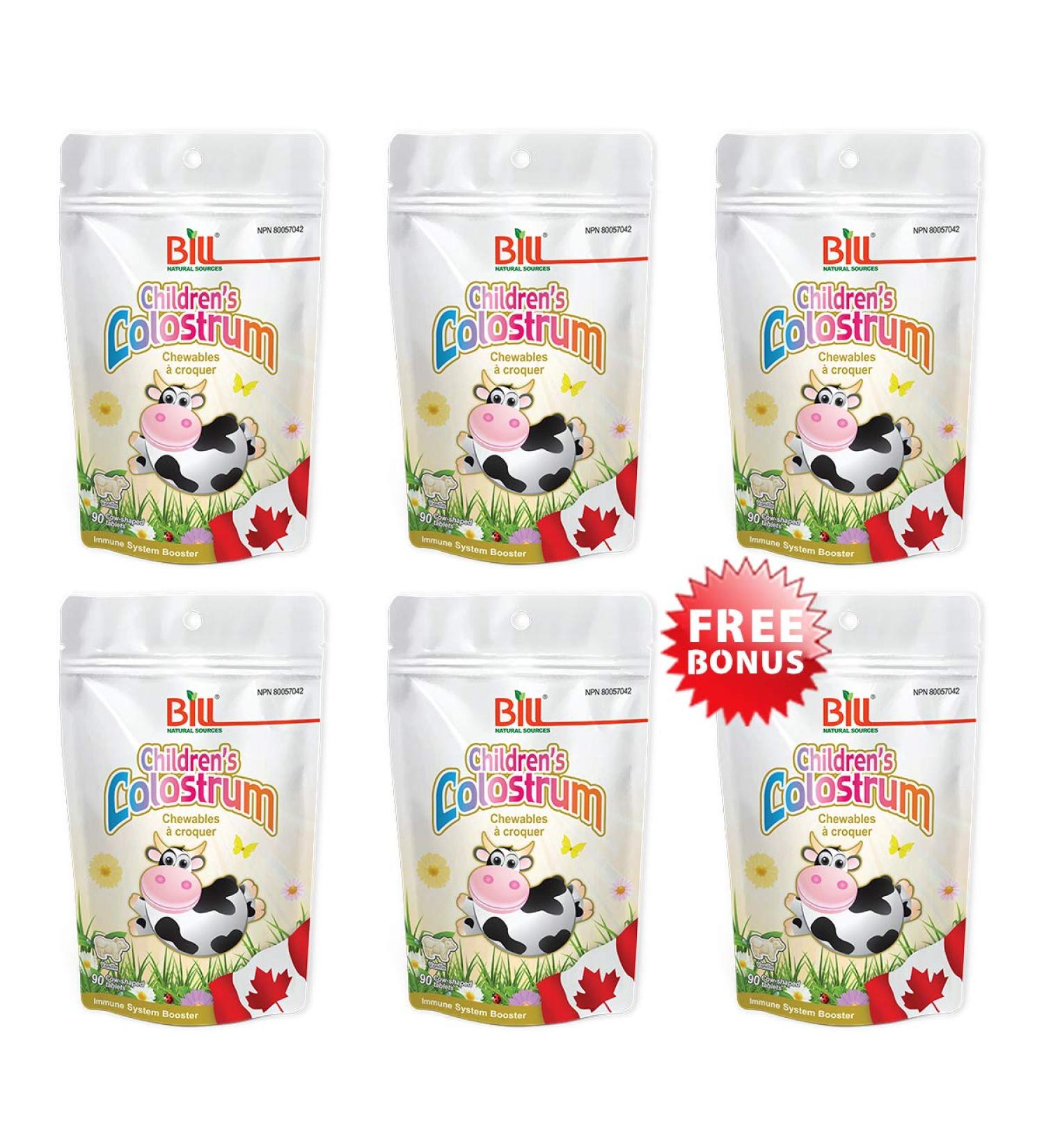Bill Natural Sources Children's Colostrum 90 count 6 PACKS (1 FREE) - Buy Online on GoSupps.com