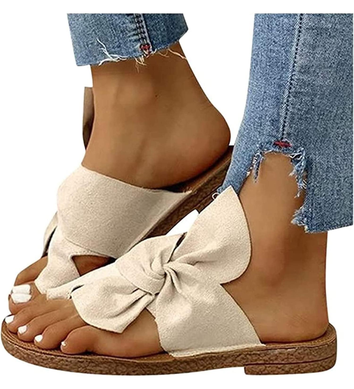 Ralsko Women's Comfy Bunion Corrector Sandals | Toe Arch Support | Summer Beach Travel Shoes - White (Size 39) - Buy Online on GoSupps.com