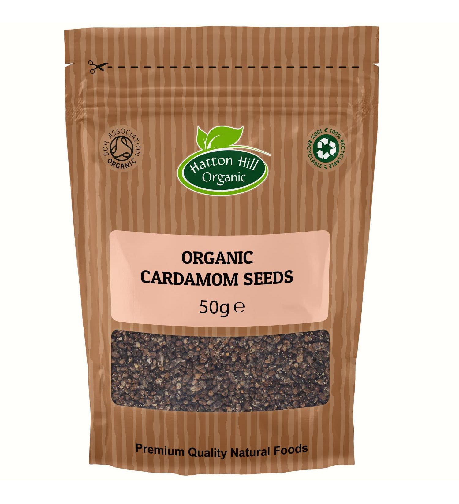 Organic Cardamom Seeds 50g - Premium Quality from Hatton Hill Organic - Buy Online on GoSupps.com
