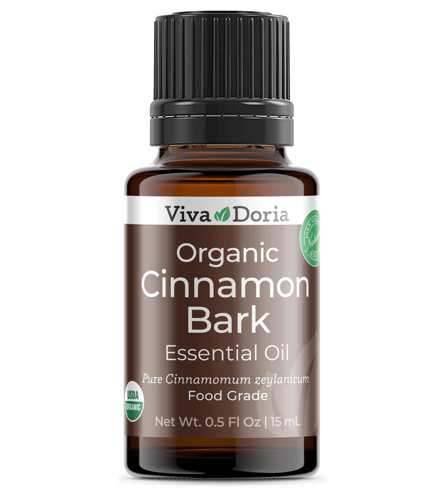 Viva Doria Organic Ceylon Cinnamon Bark Oil - 100% Pure Food Grade Essential Oil 15 mL | Natural & Undiluted Aromatherapy - Buy Online on GoSupps.com