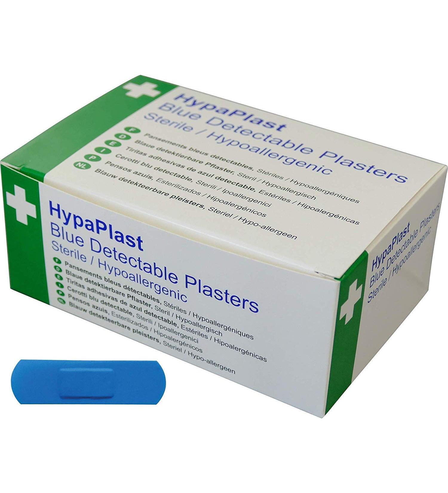 HypaPlast Blue Visually Detectable Plasters - 7.2x2.5cm (Pack of 100) | International Shipping Available - Buy Online on GoSupps.com