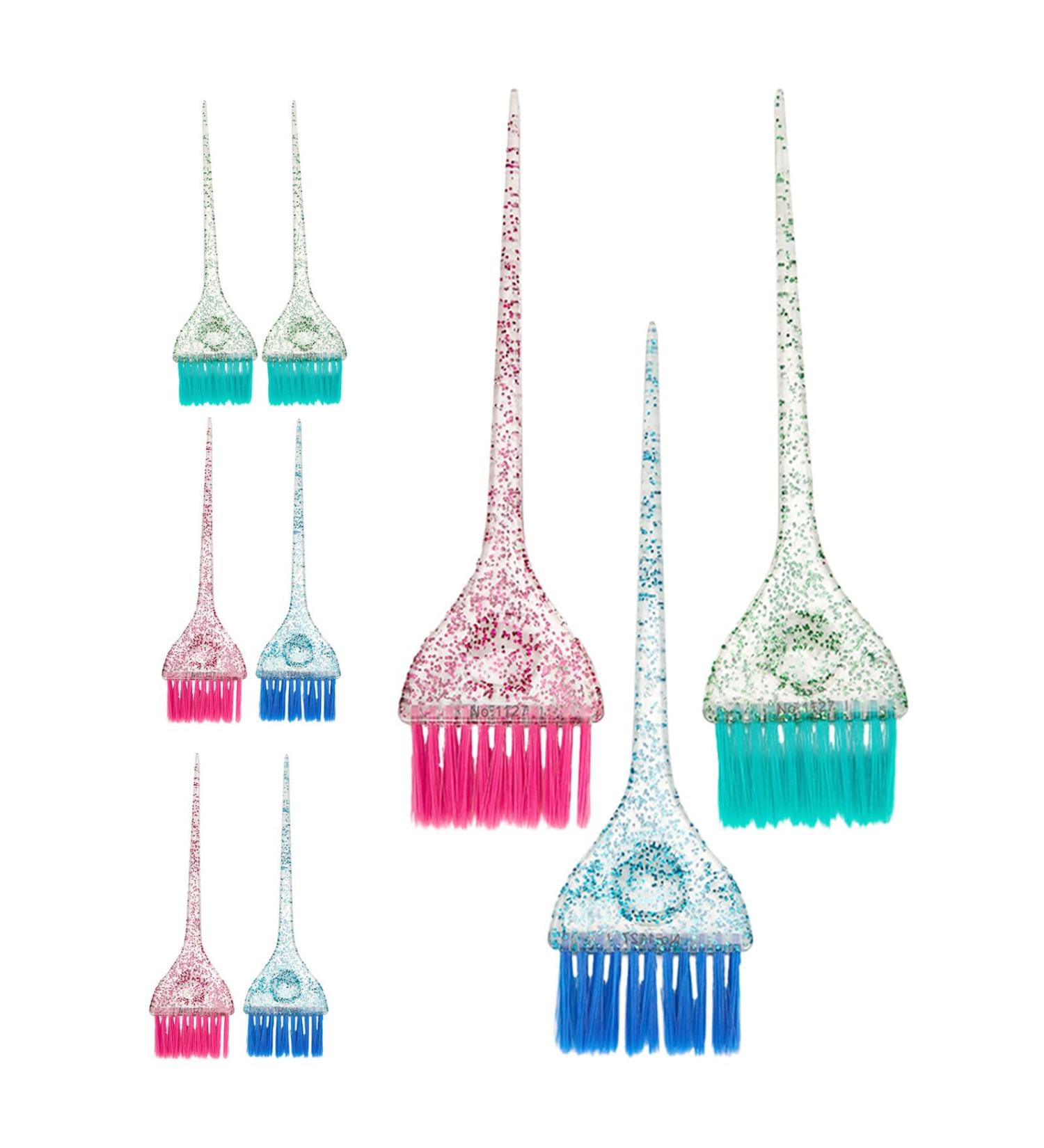 WOONEKY Lot de 9 Pinceaux pour Teinture Capillaire avec Manche en Plastique Pinceaux M ches Transparents Multicolores Applicateurs Professionnels pour Coloration Domicile et Salon - Buy Online on GoSupps.com