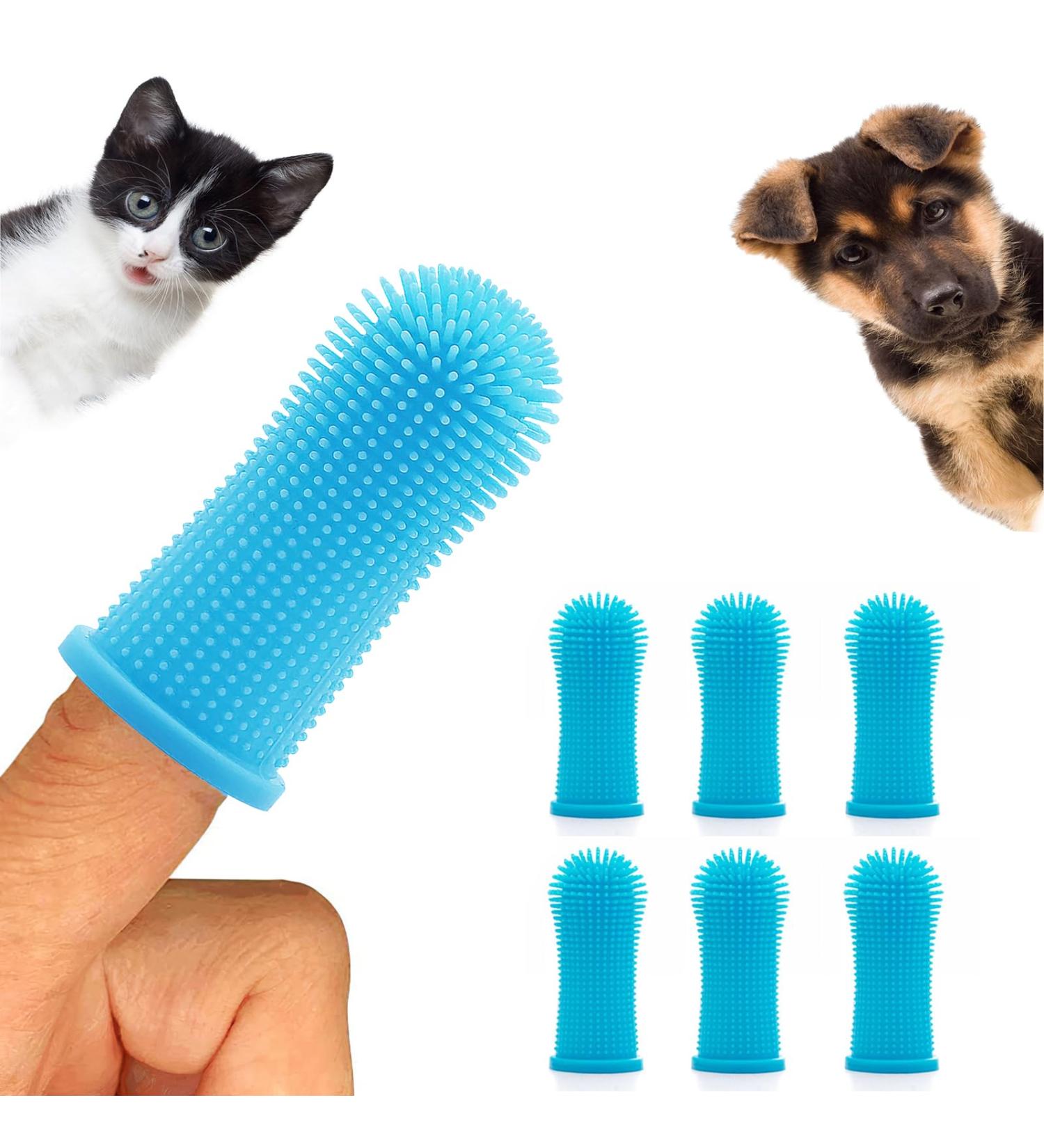 6Pcs Silicone Dog Finger Toothbrush Set for Dogs and Cats - Dental Care and Teeth Cleaning Tool - Buy Online on GoSupps.com