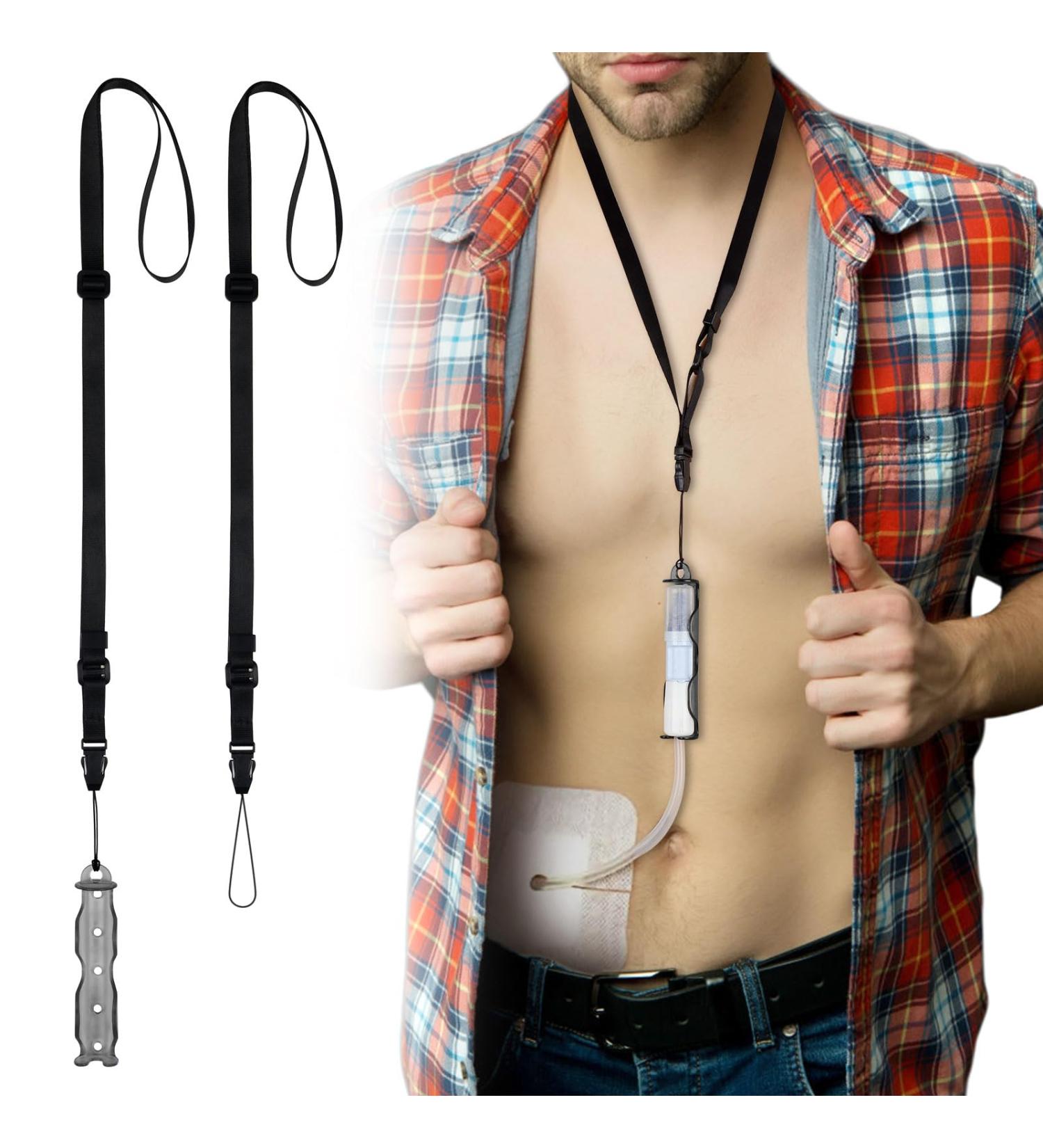 Adjustable Peritoneal Dialysis Catheter Holder for Baxter - Shower Protection & Easy Removal (Black) | Premium PD Accessories - Buy Online on GoSupps.com