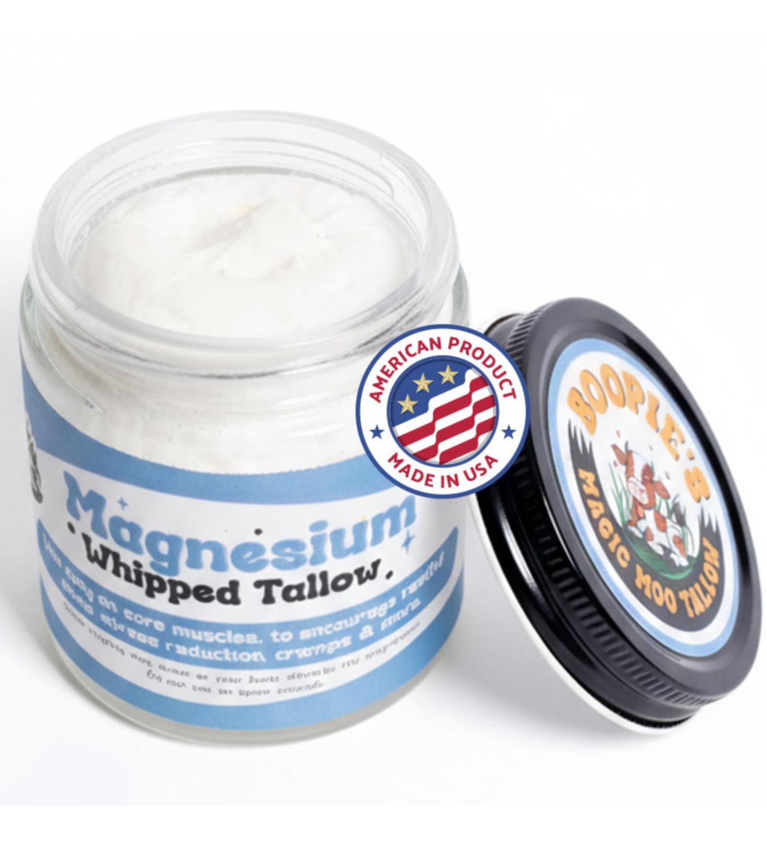 Magic Moo Magnesium Whipped Tallow Skincare for sore muscles, sleep, muscle and period cramps, stress, relaxation & more. Topical magnesium that works. 2 Fl Oz (Pack of 1) - Buy Online on GoSupps.com