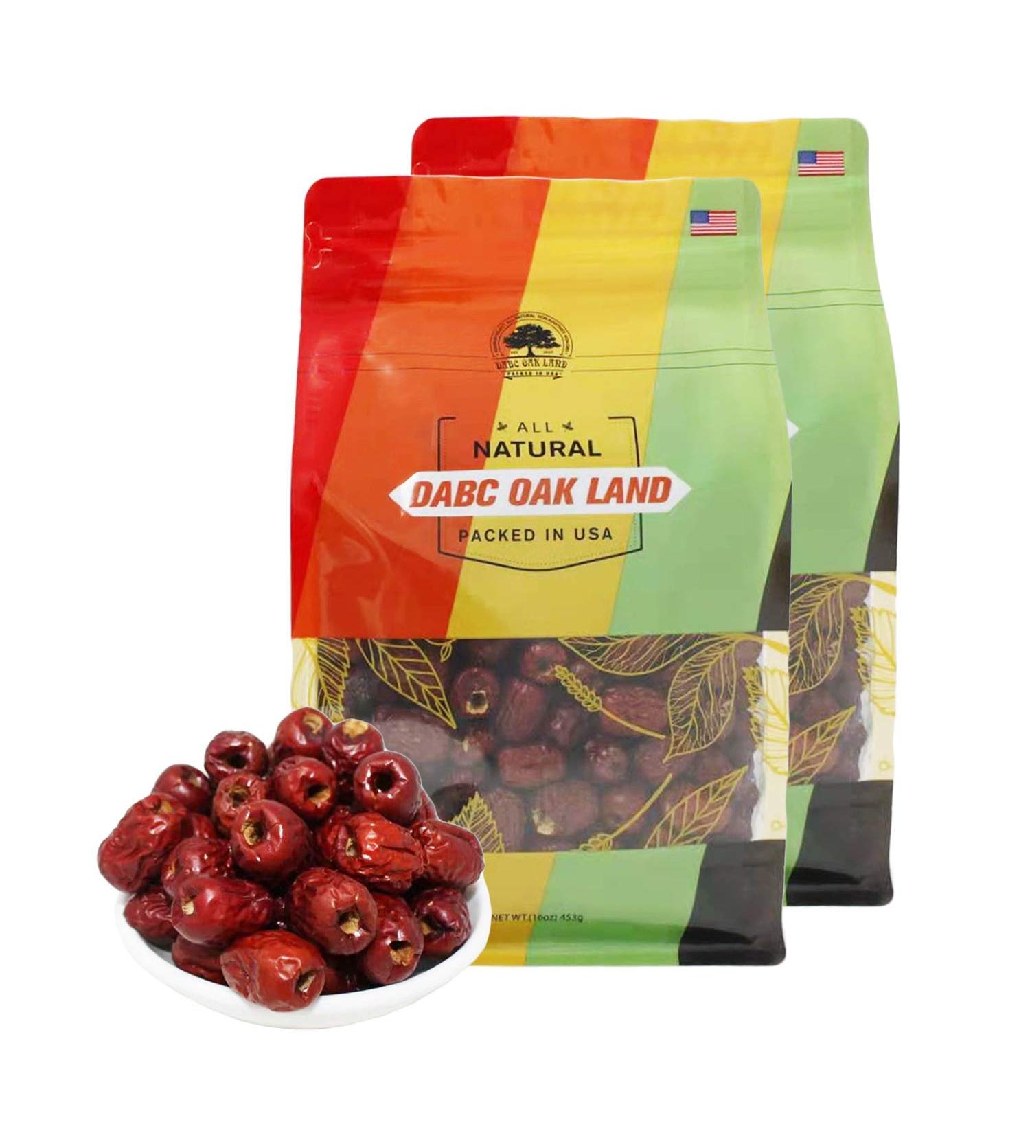 DOL American Packaged Red Dates High Nutrition Jujube Dates High Vitamin Red Dates Gourmet Candied Dates Snack Food Red Dates Dried Fruits Sweet Red Dates (Seedless Jujube 1LB/Bag*2) - Buy Online on GoSupps.com