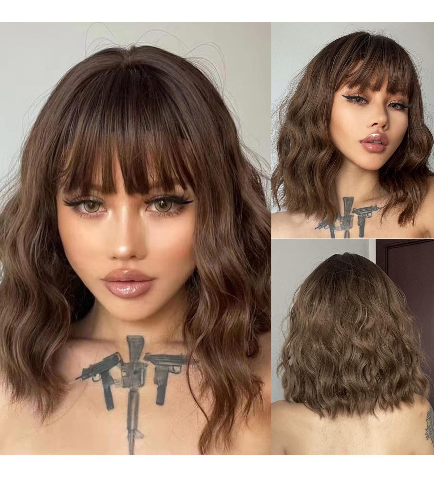 Buy Haircube Short Charming Bob Wig with Bangs - Heat-Resistant Synthetic Fiber for Women | Perfect for Party Cosplay Daily Wear - Brown Color (Brown4071) - Buy Online on GoSupps.com
