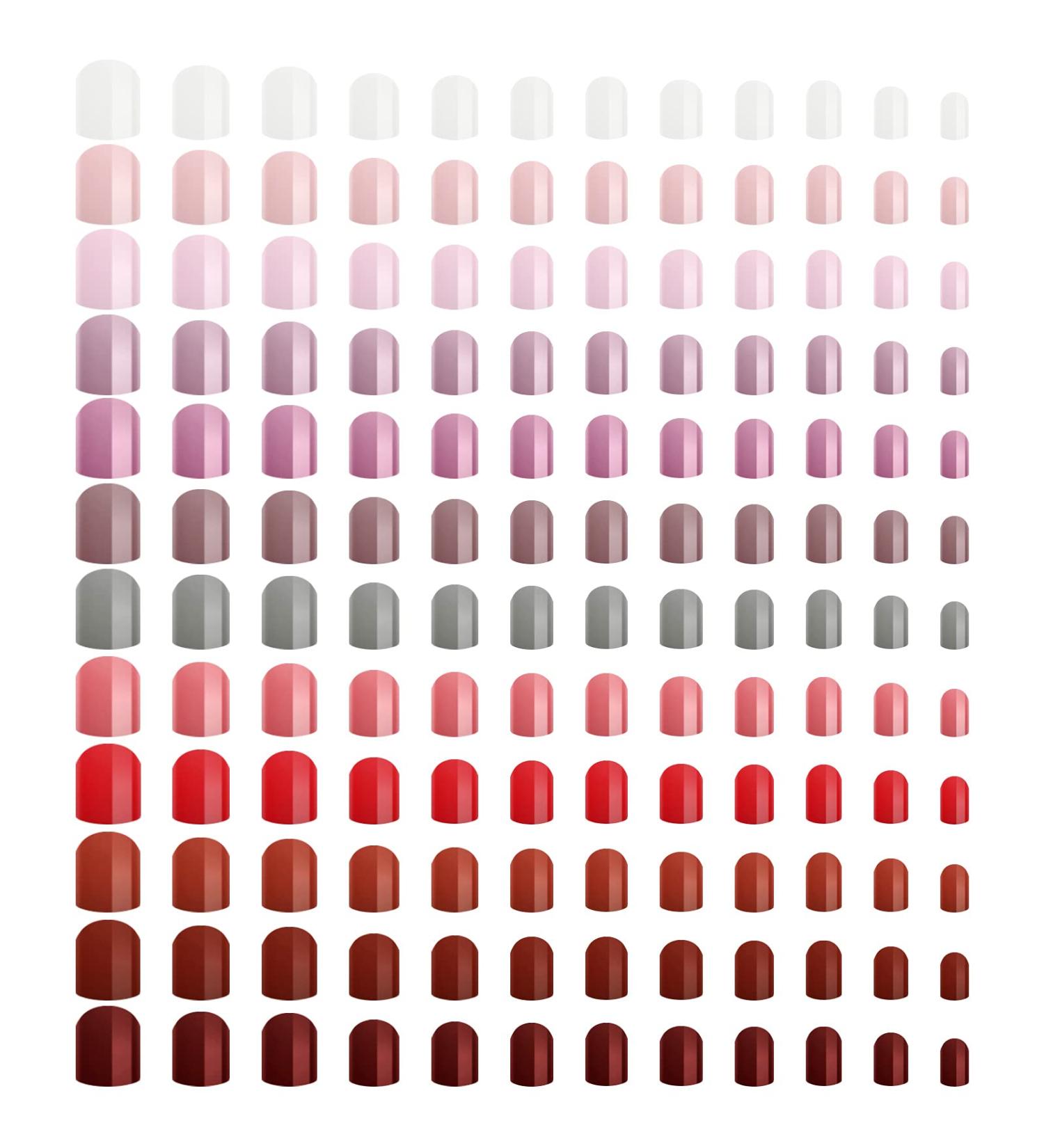 288-Piece Retro Colors Short Square Press-On False Nails Set | Glossy Acrylic Tips | Full Cover Glue-On Fake Nails - Buy Online on GoSupps.com