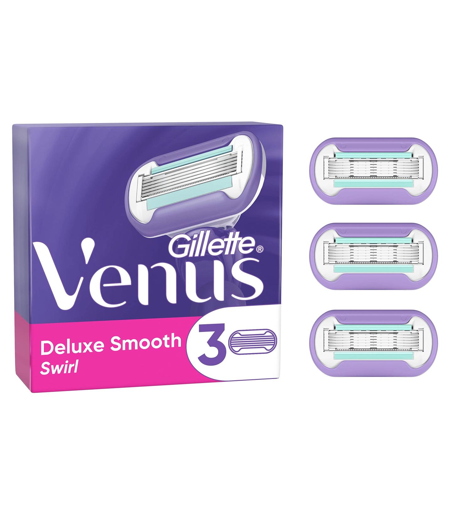 Buy Gillette Venus Deluxe Smooth Swirl Recharge X3 Blades for Women - 5 Blades 3 Units | International Shipping Available - Buy Online on GoSupps.com