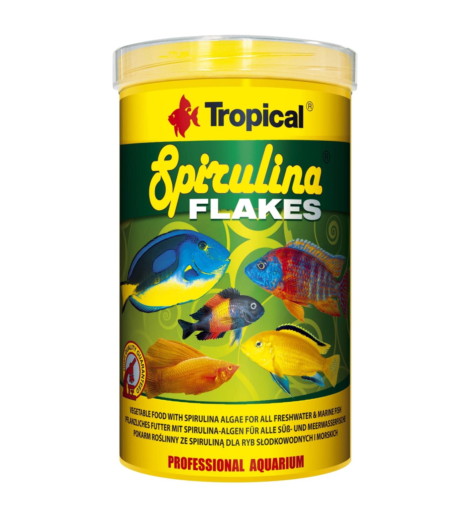 SPIRULINA Flakes 1000ml / 200g - Food with spirulina for freshwater and saltwater fish - Buy Online on GoSupps.com
