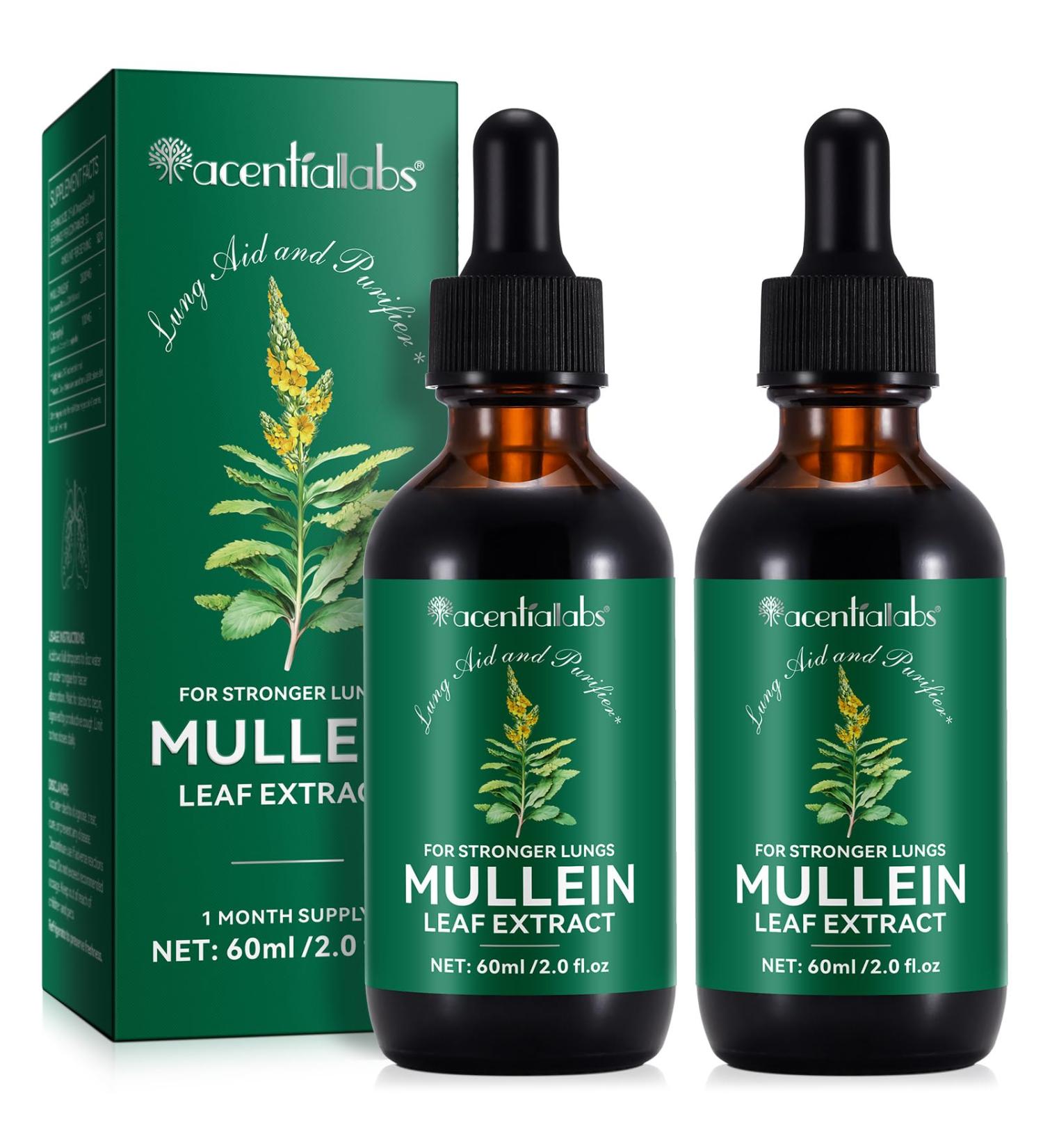 Mullein Leaf Extract for Lungs Mullein Drops for Lungs Mullein Chlorophyll Drops for Lungs Mullein Herbal Supplements with Chlorophyll (2Pack) 1 Fl Oz (Pack of 2) - Buy Online on GoSupps.com