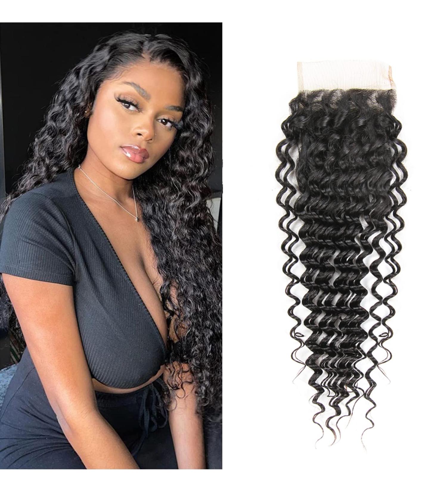 BEAUTY GRACE 12 Brazilian Virgin Deep Wave Lace Closure - Free Part Natural Color - Buy Online on GoSupps.com