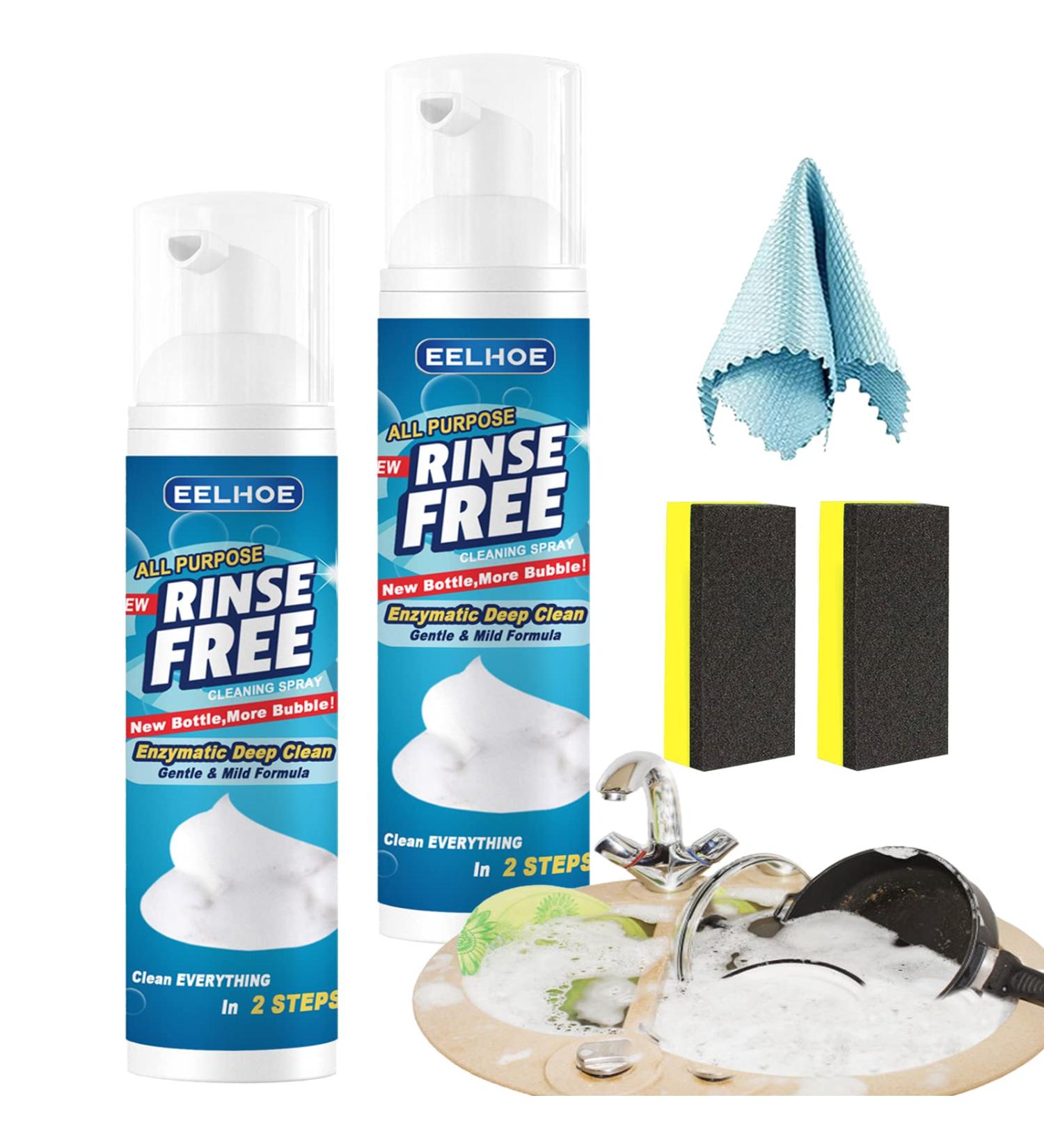Rinse Free Bubble Cleaner Powerful Rinse-free Bubble Cleaner All Purpose Rinse Free Cleaning Spray Powerful Stain Removal Kit for Bathroom Car House (2PCS) - Buy Online on GoSupps.com