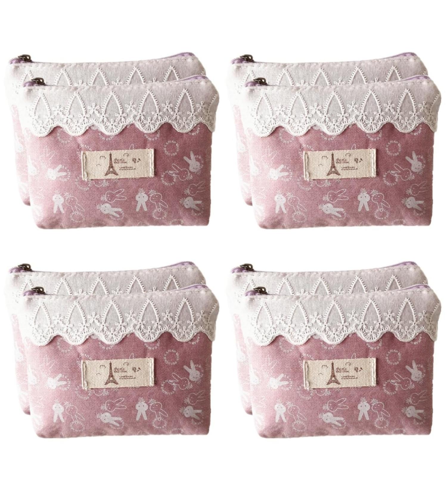 Lurrose 8 Pack Zipper Storage Bags for Women - Cotton Towel & Coin Bags with Rabbit Design - 16x12cm - Optimal for Travel & Organization - Buy Online on GoSupps.com