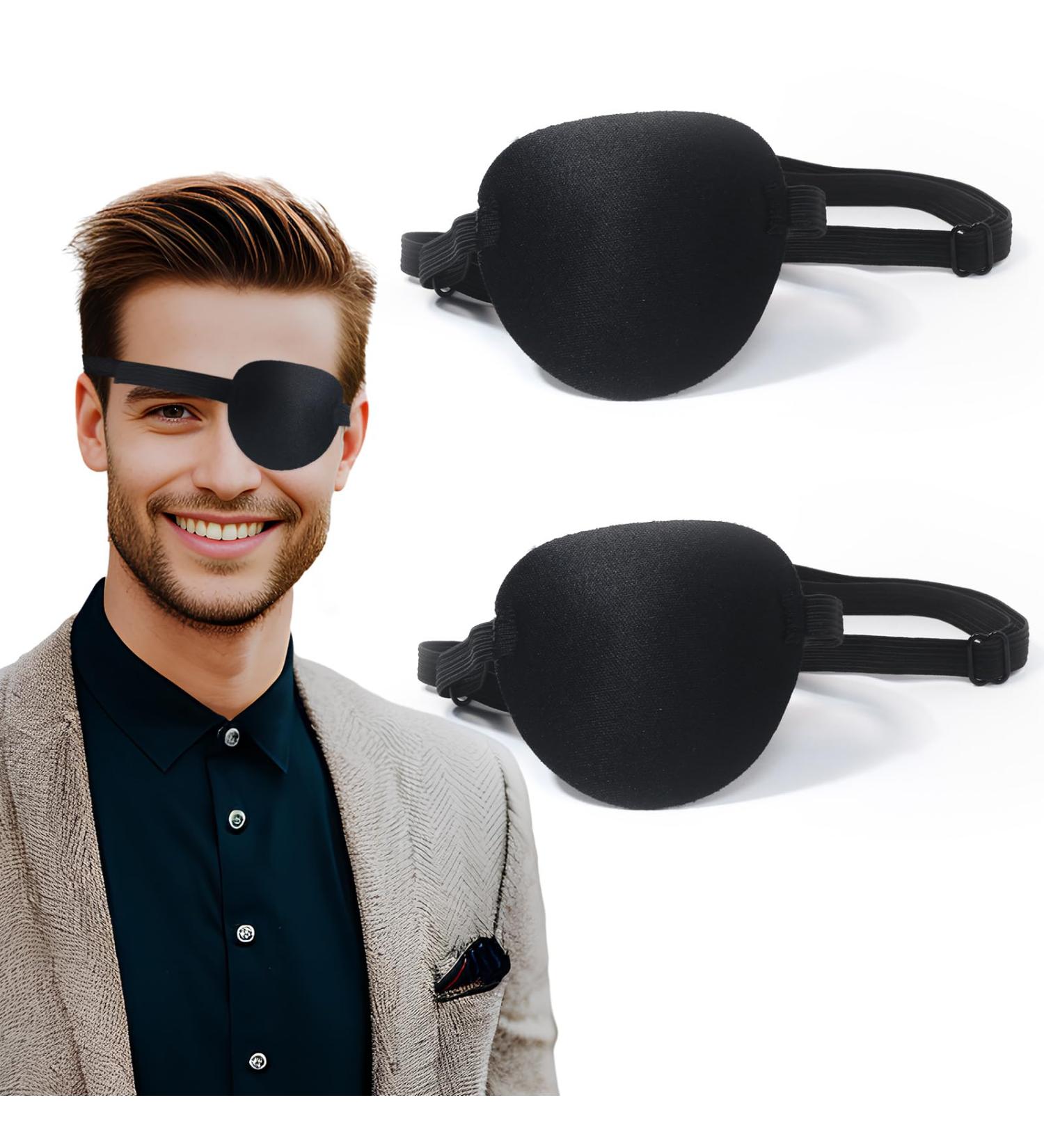 Adjustable Pirate Eye Patch - 2 Pcs Reusable Cosplay Eye Cover for Adults | Left & Right Eye Fit - Buy Online on GoSupps.com