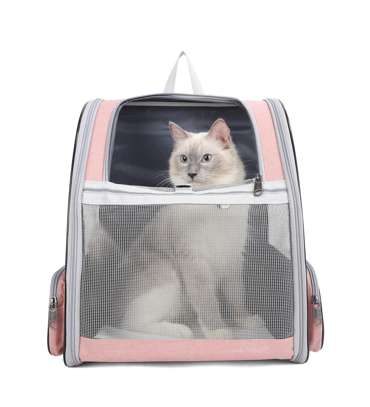 Tecageaon Pet Backpack Carrier for Small Cats Dogs Rabbit Ventilated Design Safety Straps Buckle Support Collapsible Designed for Travel Hiking Walking & Outdoor Use (Pink) - Buy Online on GoSupps.com