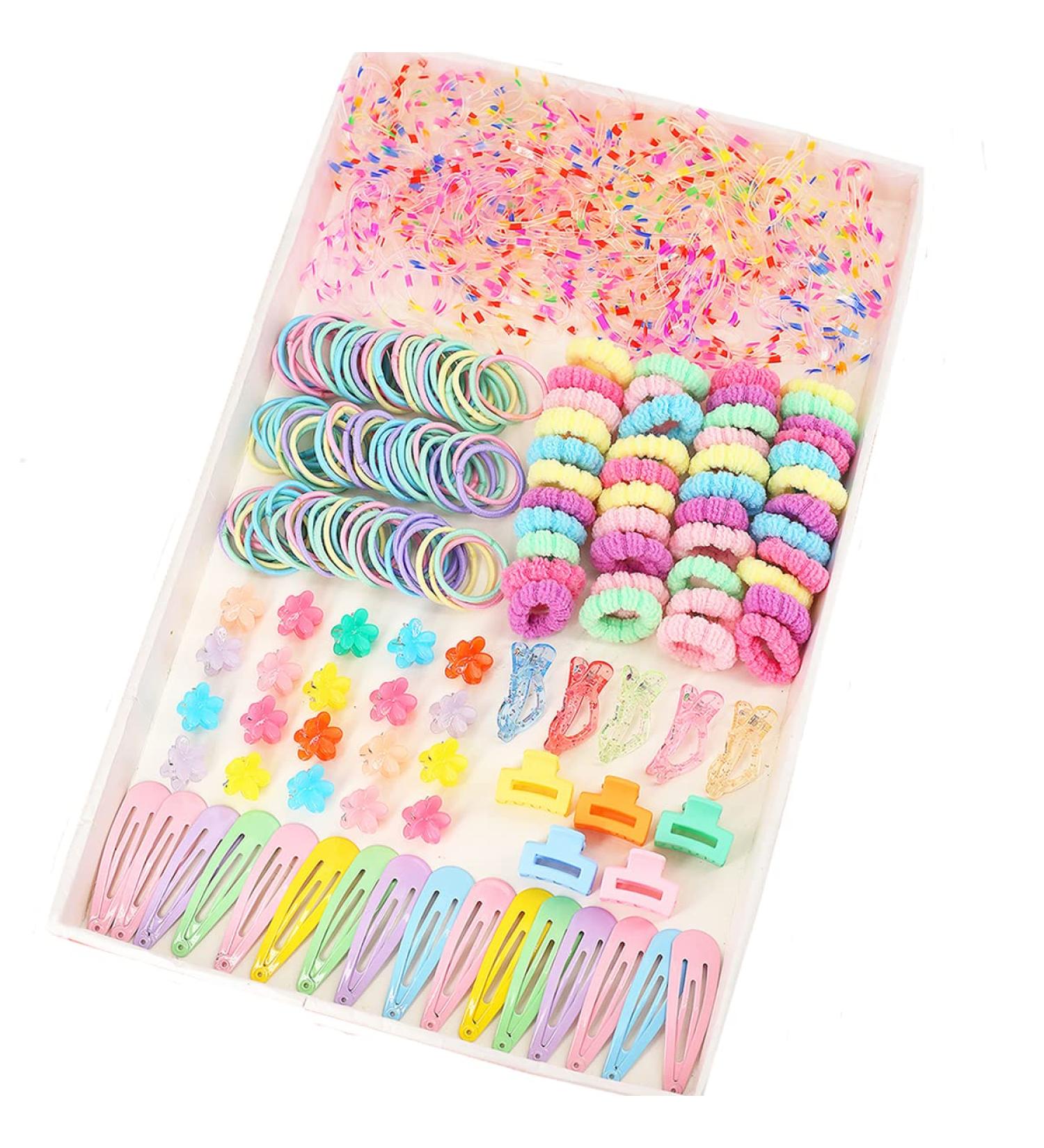 Buy Inskids 695-Piece Hair Clips Set - Perfect Hair Jewelry Gift for Girls | Flower Hairpins & Elastic Hair Ties - International Shipping Available - Buy Online on GoSupps.com