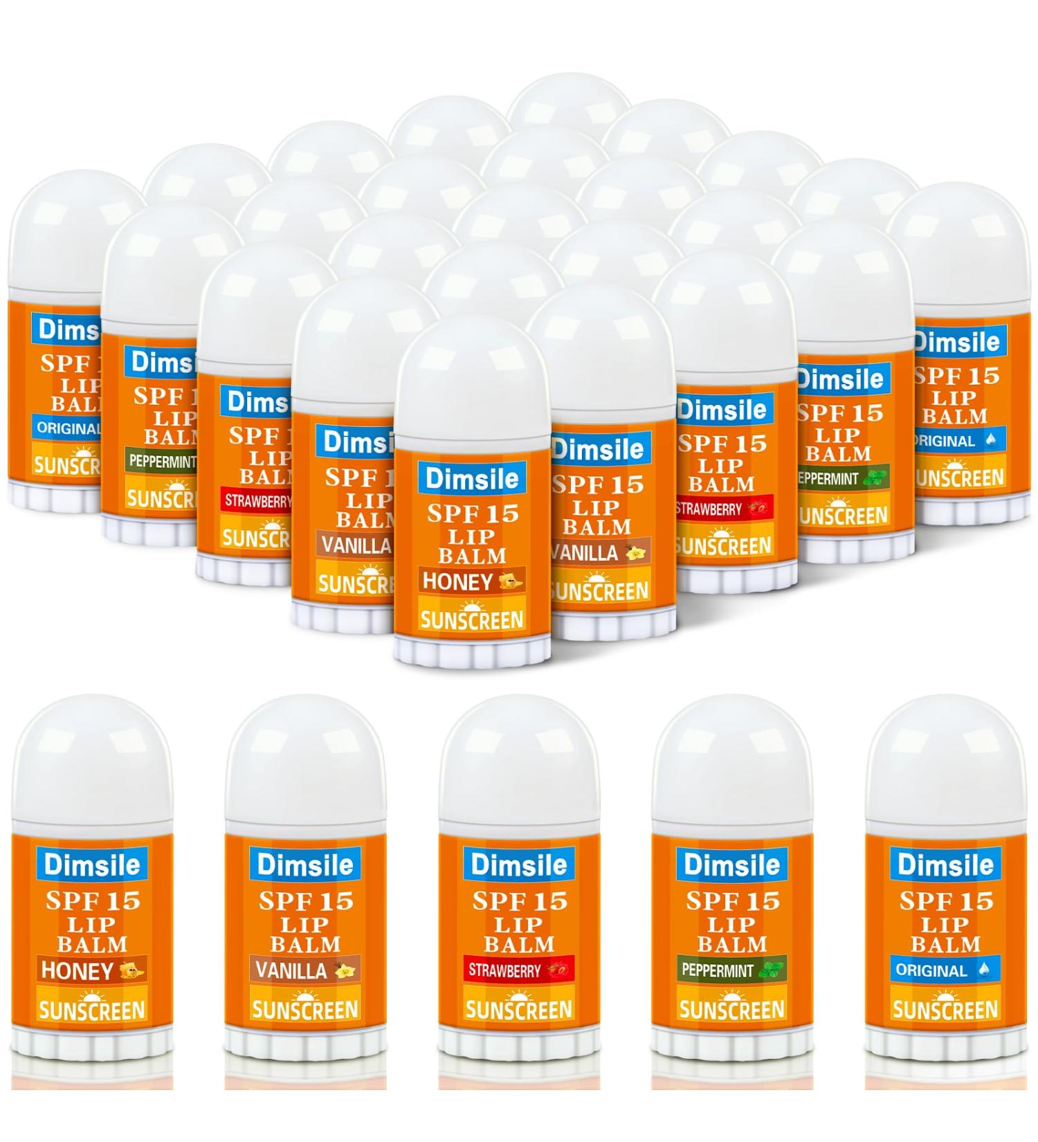 Dimsile 50 Pcs Mini Sunscreen Lip Balms Bulk Spf 15 Lip Balms Sticks with Sunscreen Teacher Nurse Volunteer Employee Appreciation Gifts Bulk Staff Team End of Year Coworkers Gifts for Women Men - Buy Online on GoSupps.com