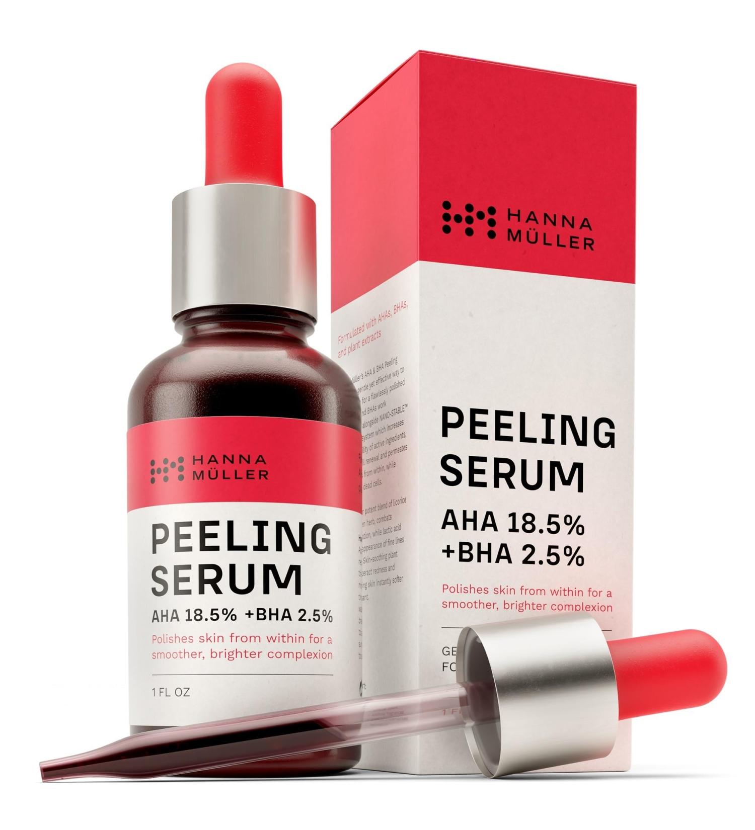 AHA BHA Peeling Serum 18.5% AHA + 2.5% BHA Exfoliator | Fine Lines & Wrinkles | 1 Fl Oz - Buy Online on GoSupps.com