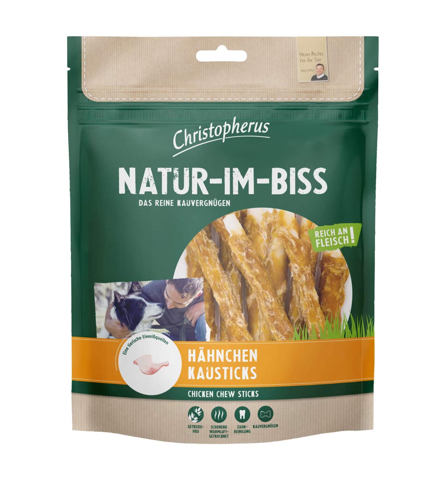 Christopherus chew sticks for dogs chicken chew sticks warm air dried Natur-Im-Biss 300 g