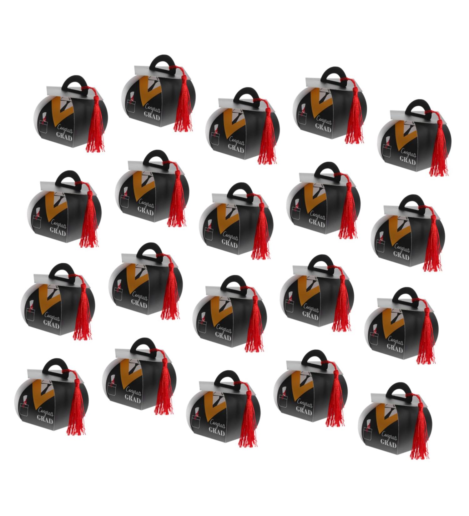 VILLCASE Graduation Favors Mini Chocolates 50pcs Boxes Graduation Hat Candy Box Paper Bride Gift Graduation Season Grad Cap Decorations Party Candy Holder 1 count (Pack of 1) Red - Buy Online on GoSupps.com