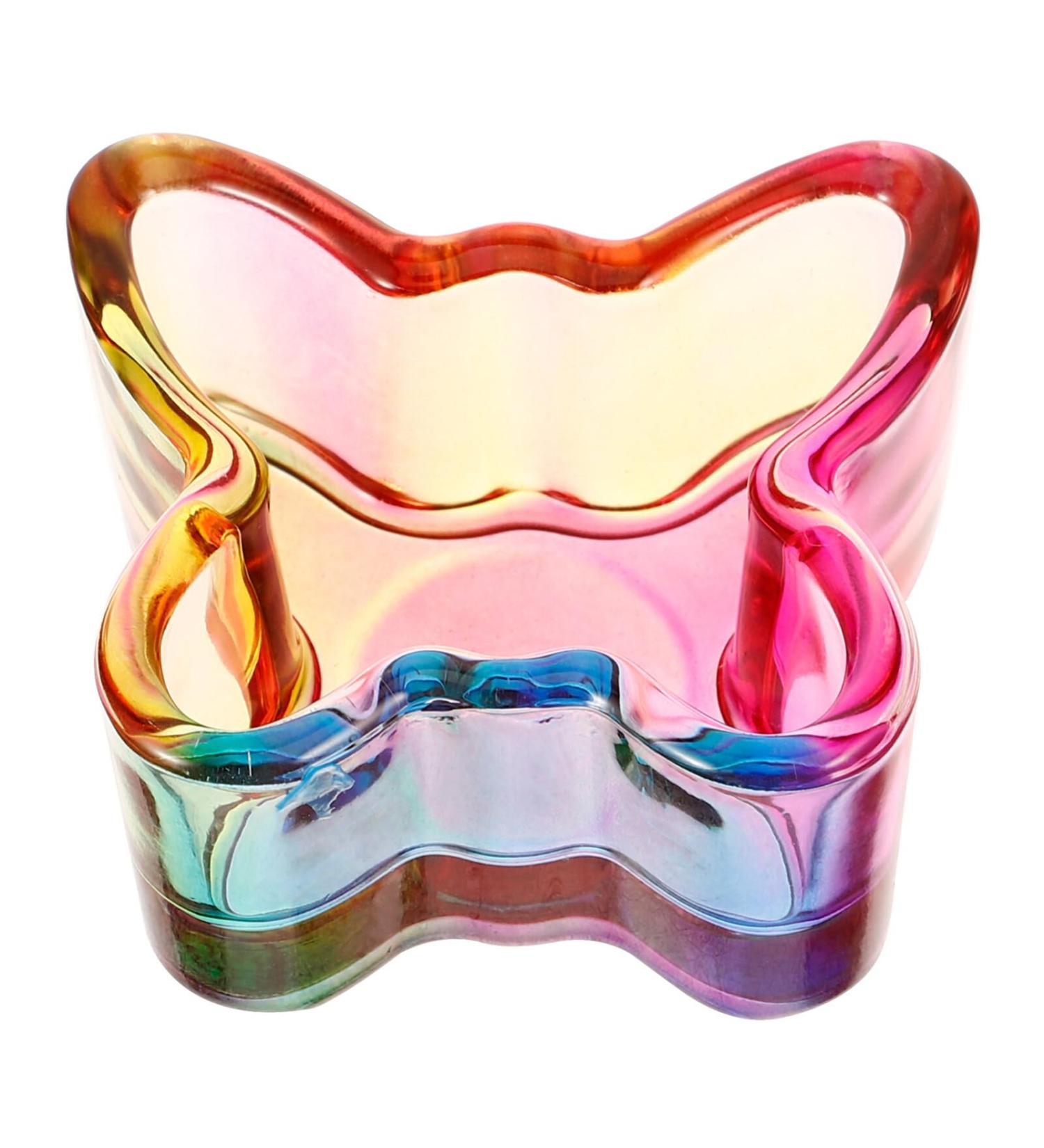 Baluue Dappen Dish Butterfly Shaped Glass Crystal Dappen Dish Cup Nail Art Liquid Powder Nail Crystal Bowl Glassware Tools for Nail Art Manicure 5.00X4.20X2.50CM - Buy Online on GoSupps.com