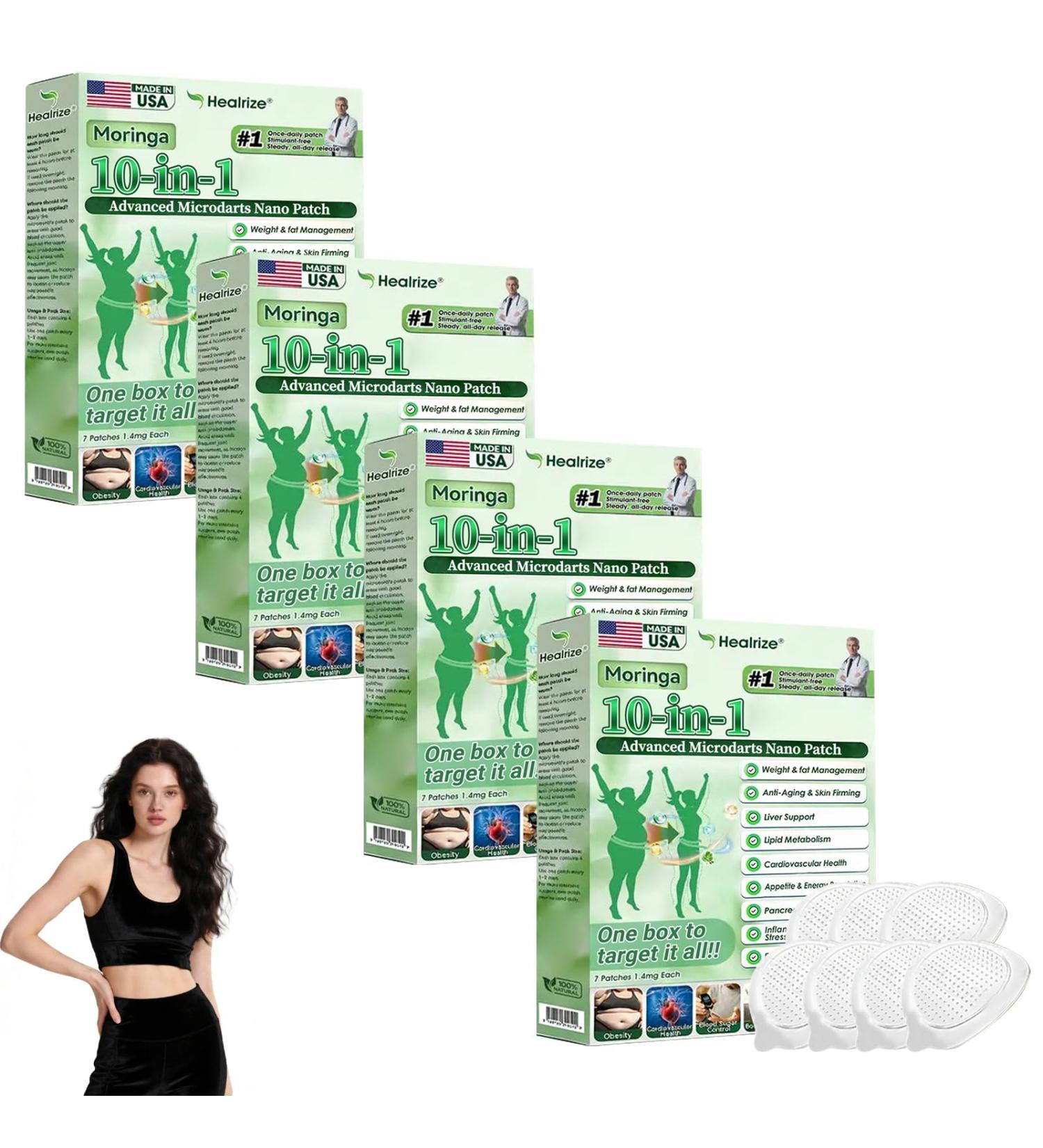 CITYOGA Healrize Moringa 10-in-1 Advanced Nano Microdarts Patch 2026 New Healrize Moringa Patches - 7 tablets/box Natural Skin Patches for Women and Men - Gentle Formula for All Skin (4 boxes) - Buy Online on GoSupps.com