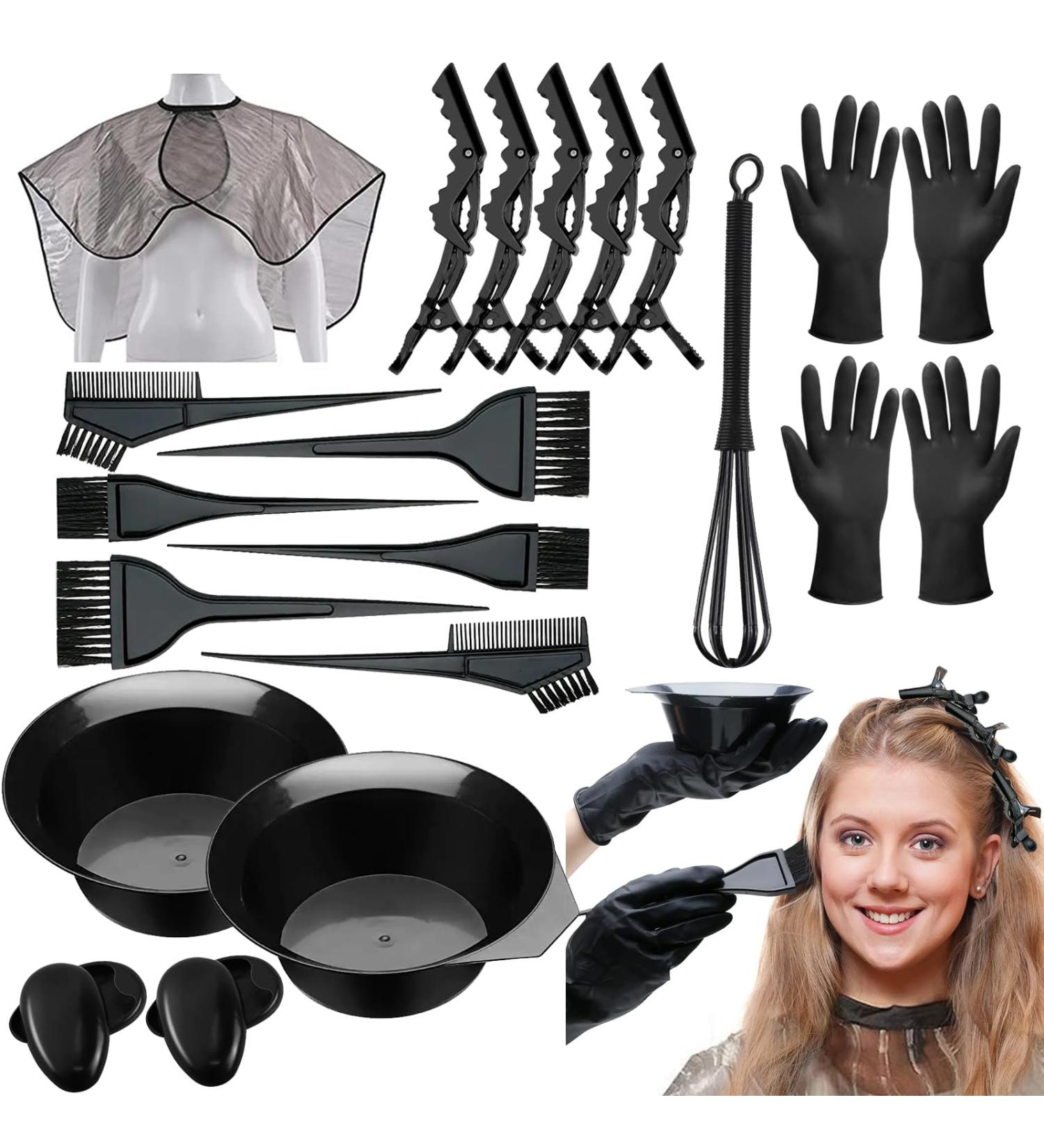 Buy KAKVEIAI 22-Piece Hair Coloring Set - Brushes Gloves Mixers & More | International Shipping - Buy Online on GoSupps.com