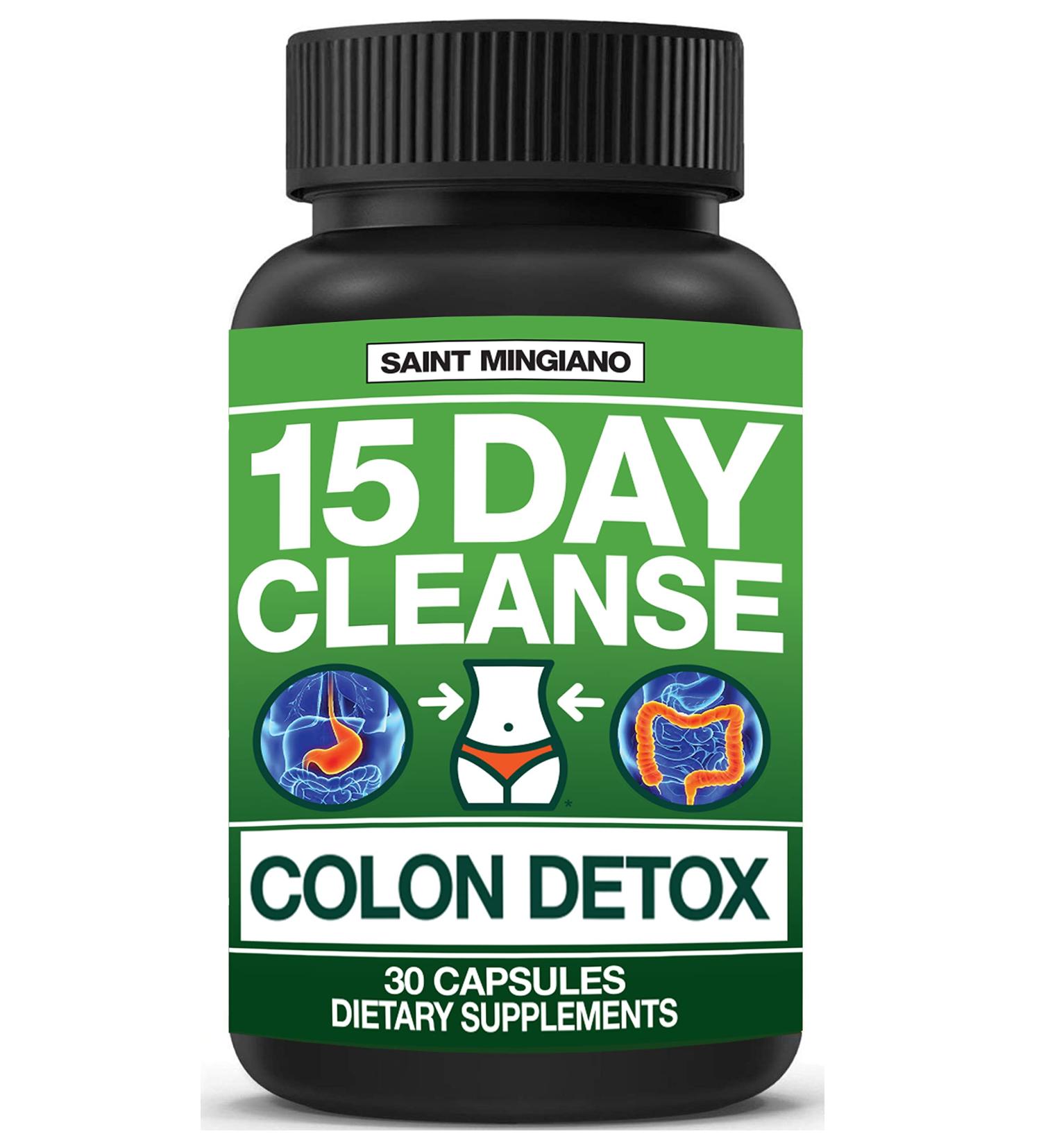 Saint Mingiano 15 Day Cleanse | Natural Colon Detox & Laxative for Constipation | 30 Pills to Detoxify & Boost Energy | Extra-Strength Senna Leaf Supplements - Buy Online on GoSupps.com
