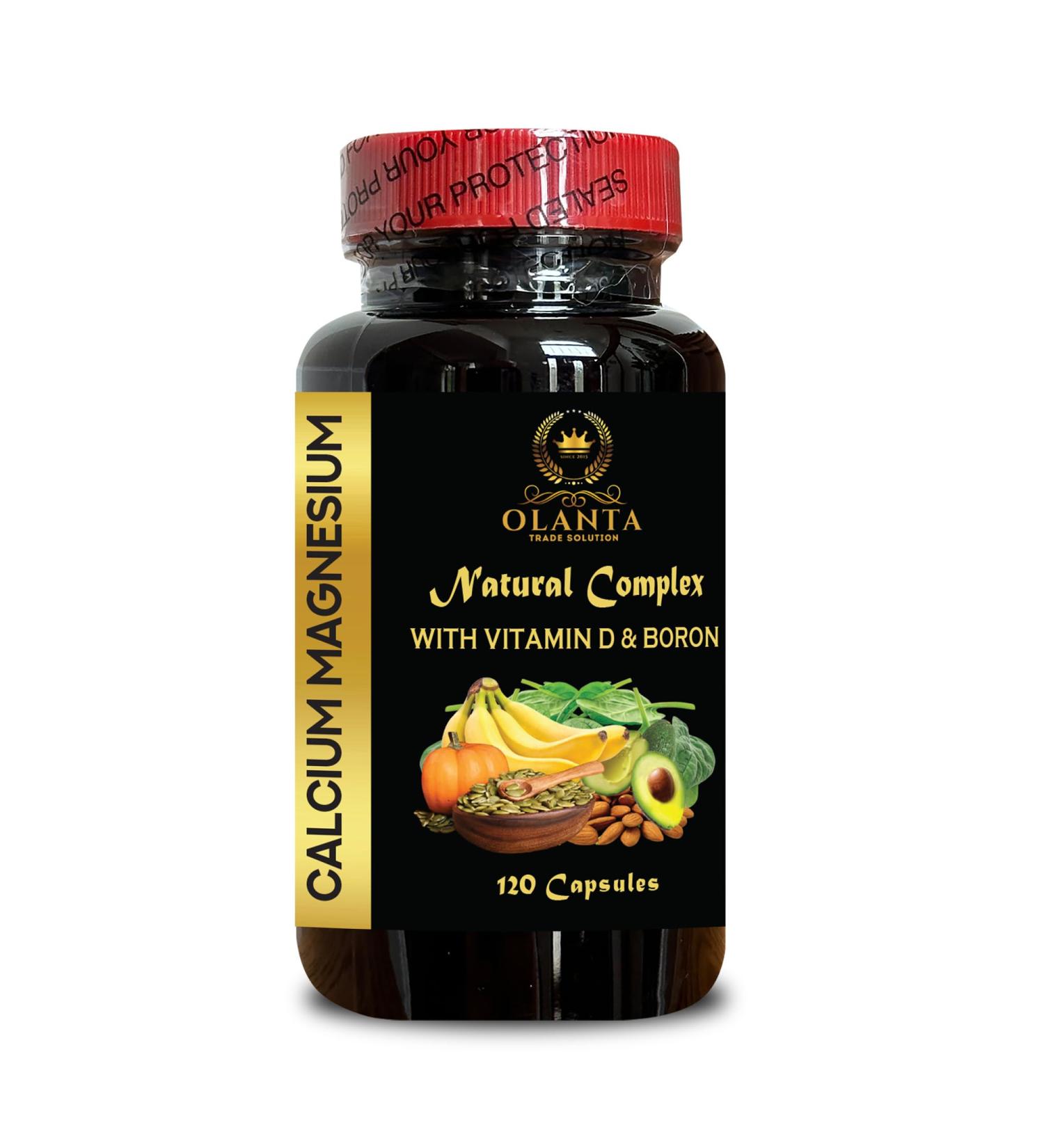 Calcium Magnesium Supplement - Natural Womens Support Vitamins Support Healthy Skin Calcium Magnesium and Boron Mineral Complex - 1 Bottle 120 Capsules - Buy Online on GoSupps.com