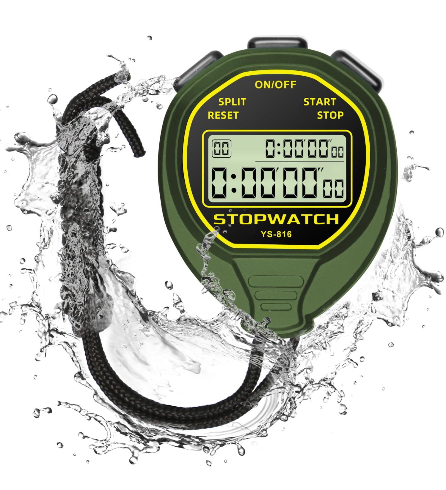 Buy Lighth Away Waterproof Stopwatch Timer - 30 Rounds Memory Large Display Ideal for Swimming & Football Coaching - Buy Online on GoSupps.com
