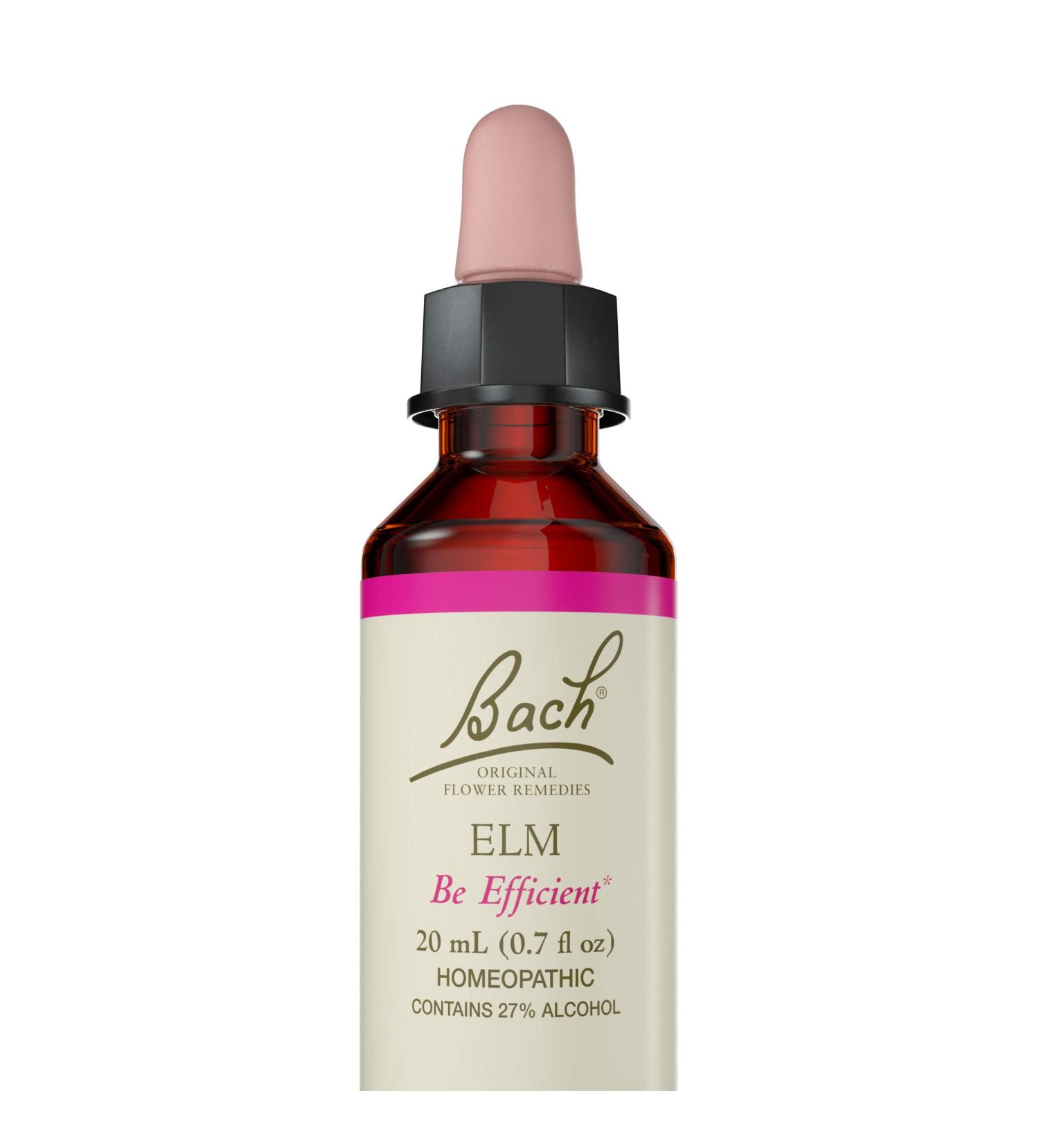 Bach Elm Flower Remedy - Efficiency & Self-Assurance | Natural Homeopathic Essence, Vegan, 20mL Dropper - Buy Online on GoSupps.com