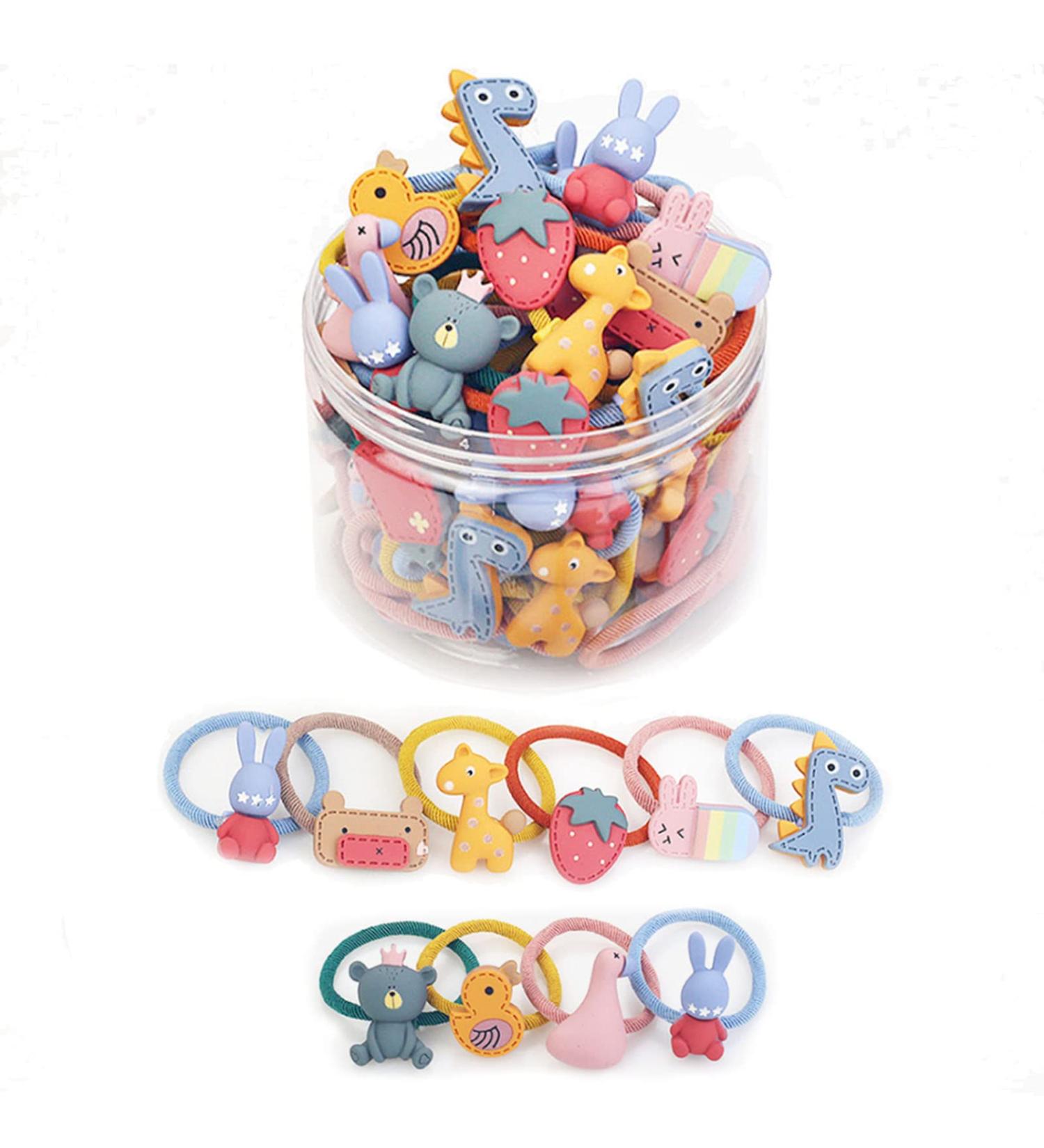 20 PCs Hair Ties - Elastic Ponytail Holders for Women & Girls | No Metal Hair Bands with Storage Box | Colorful Hair Accessories - Buy Online on GoSupps.com