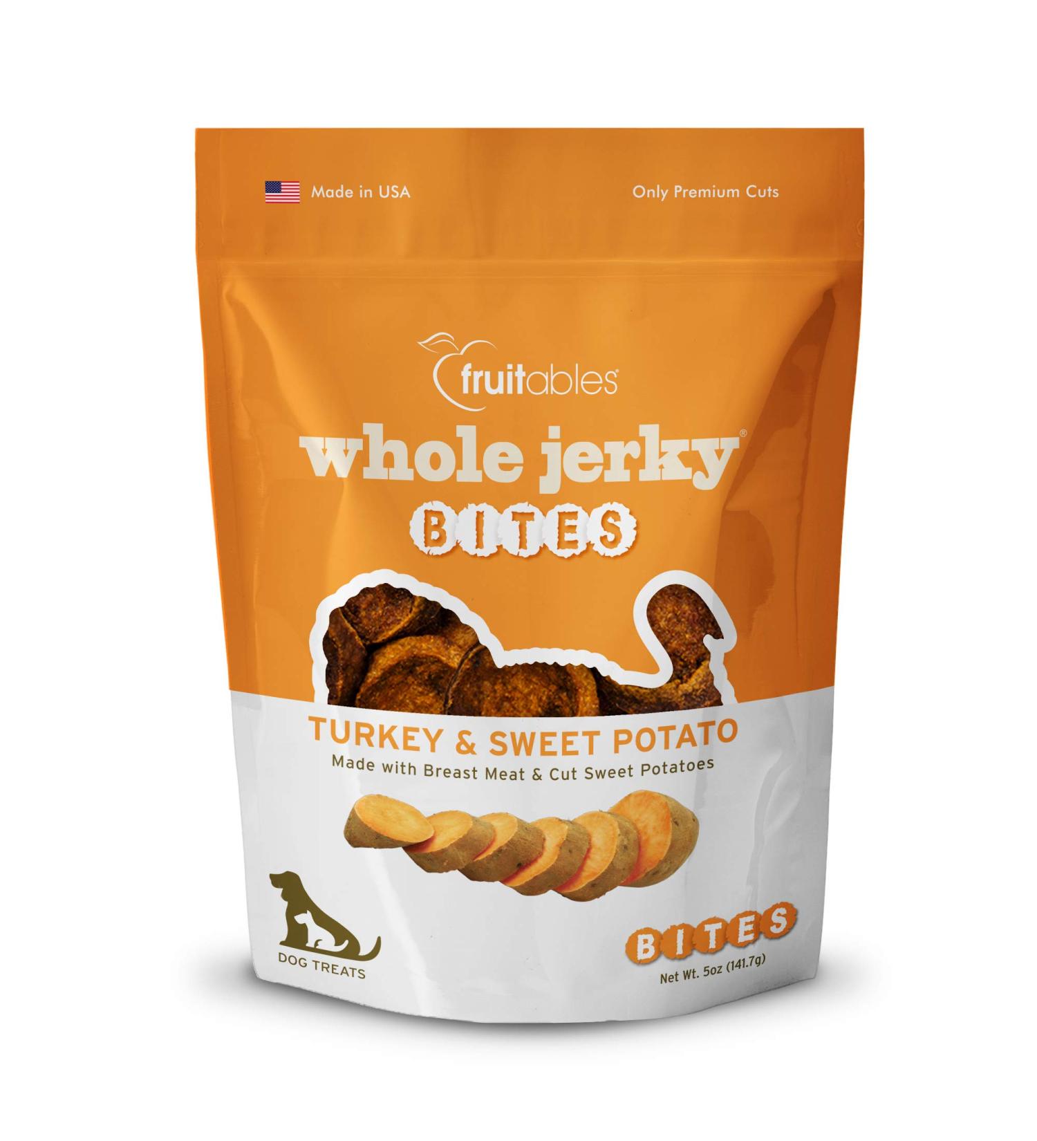 Fruitables Whole Jerky Dog Treats - Gluten Free Turkey & Sweet Potato, Premium Meat, 5oz - Buy Online on GoSupps.com