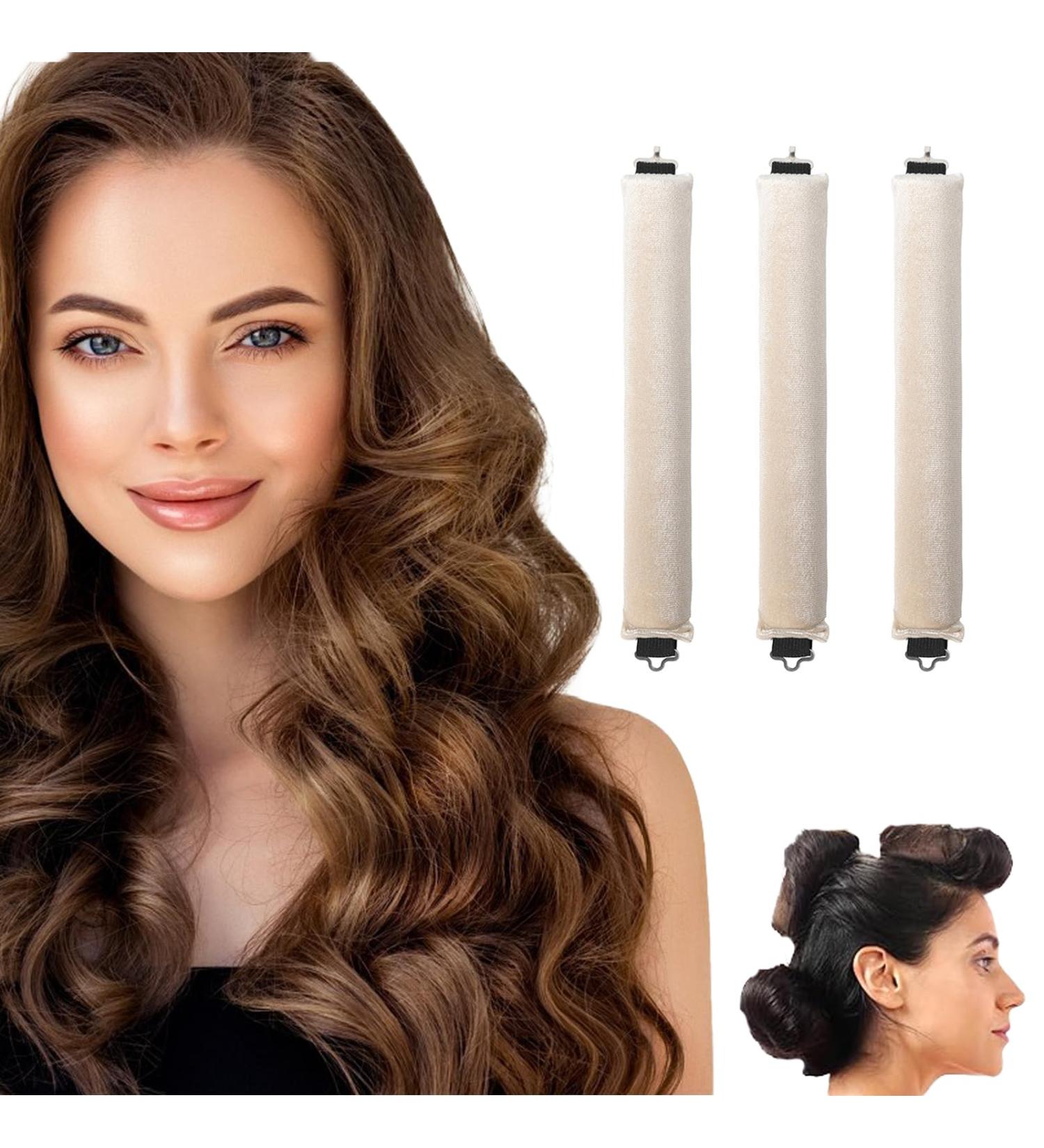 Shop Moguri Heat-Free Curlers - 3 Flexi Poles for Effortless Overnight Curls | Perfect for All Hair Types | Cream Color - Buy Online on GoSupps.com