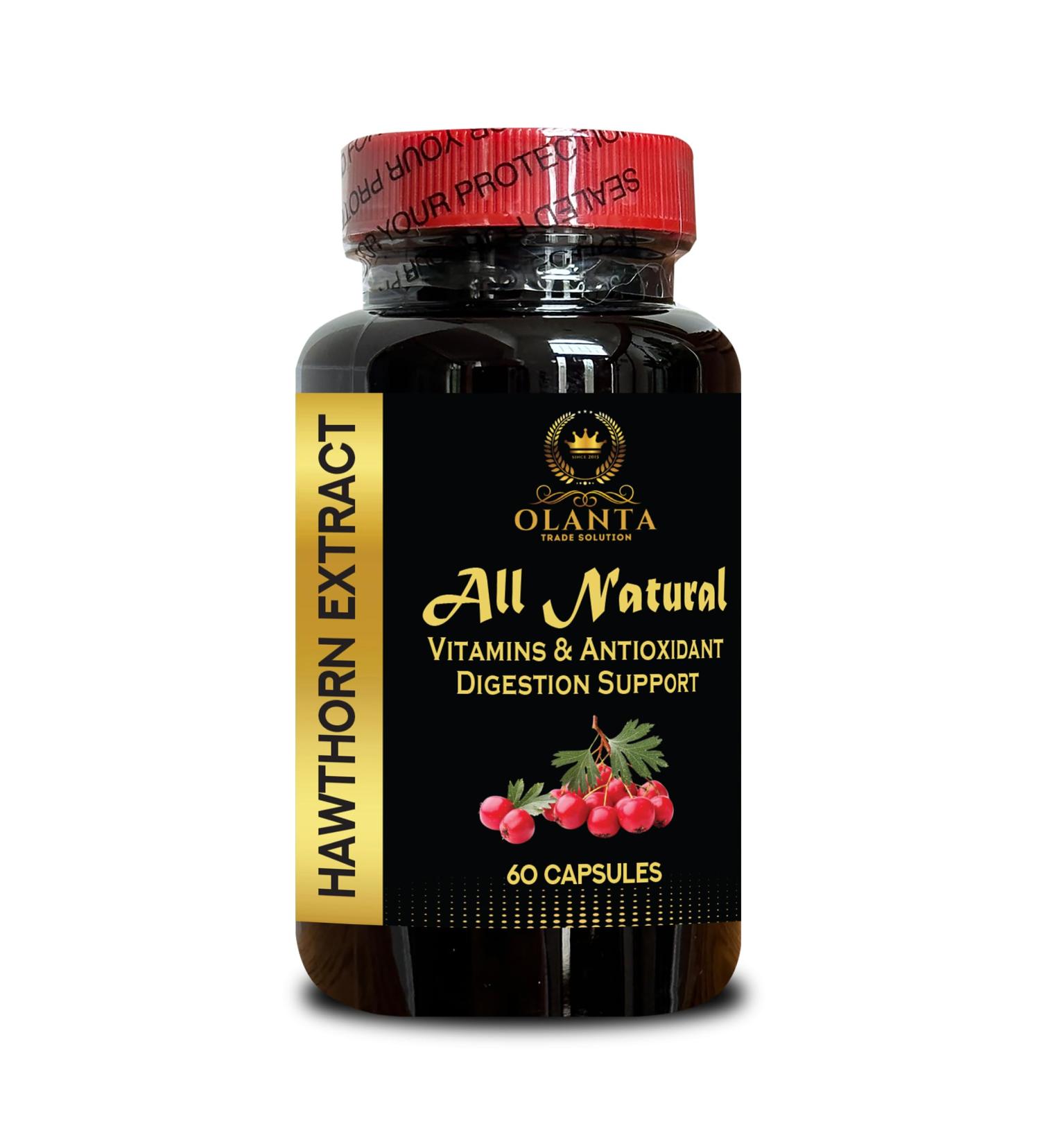 Hawthorn Berry Extract Herbal Wellness & Antioxidant Support Natural Immunity Formula for Daily Balance Vegan Non-GMO 1 Bottle 60 Capsules - Buy Online on GoSupps.com