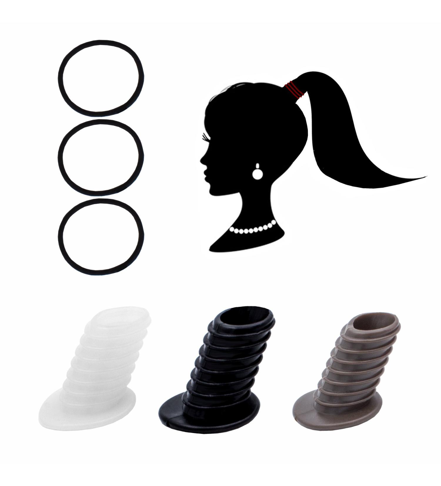 Perfect Pony Hair Tie Hairband Braid Bun Ponytail Hairstyle Aid Fuller (Black)
