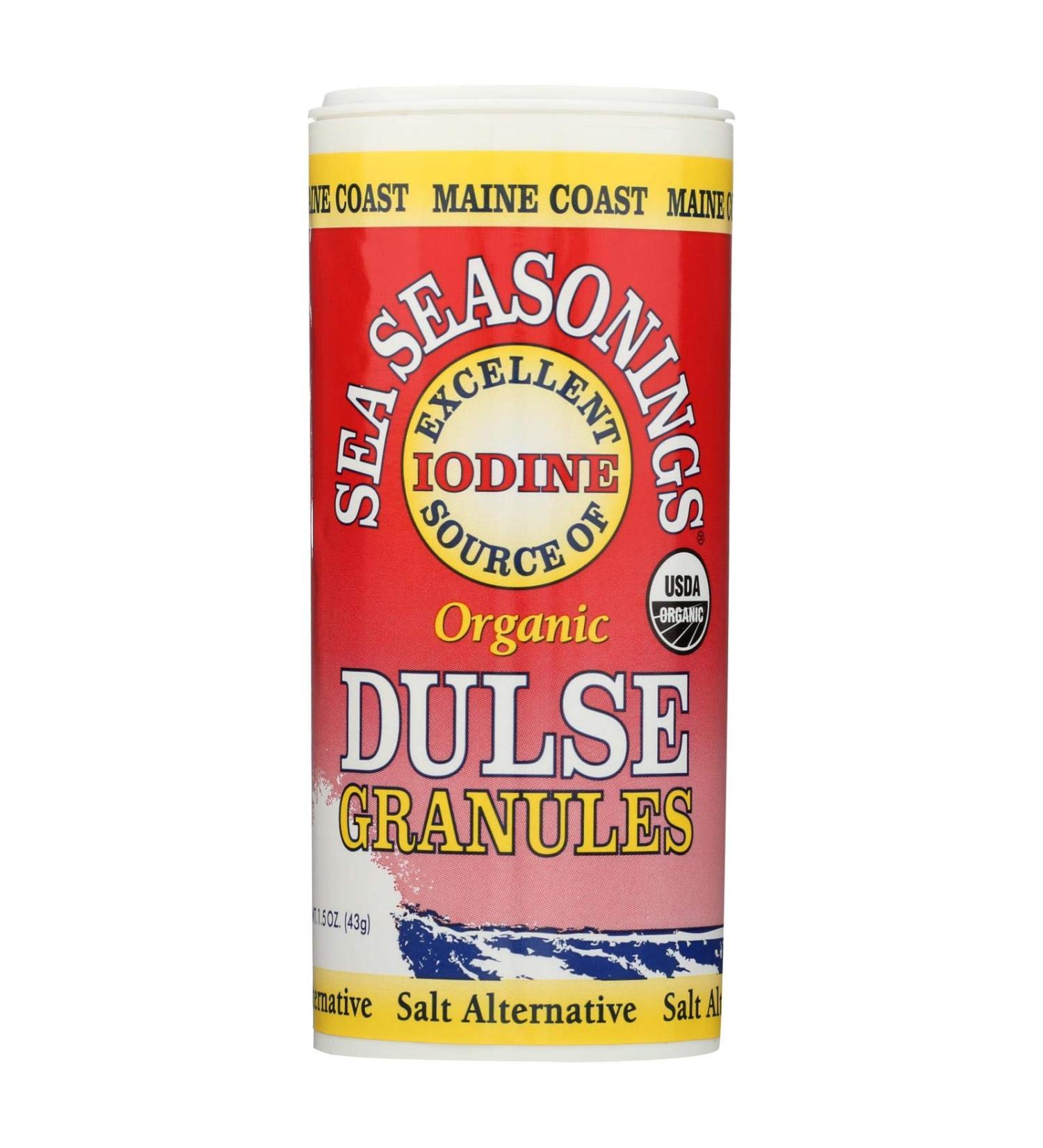 Maine Coast Organic Sea Seasonings - Dulse Granules - 1.5 oz Shaker - Case of 3