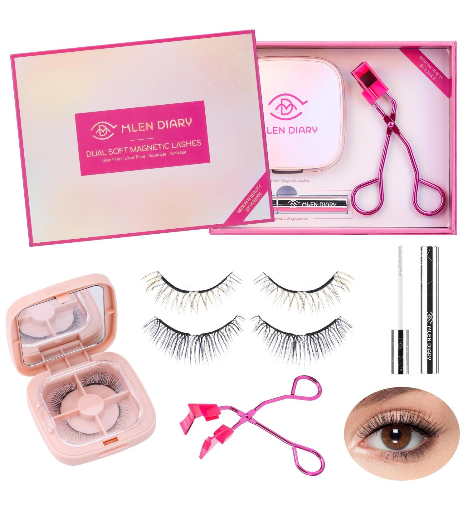 Shop Dual Magnetic Eyelashes - Reusable 4D Natural Look No Glue Easy to Apply Soft Magnets - Goddess Style C-Romantic Goddess - Buy Online on GoSupps.com