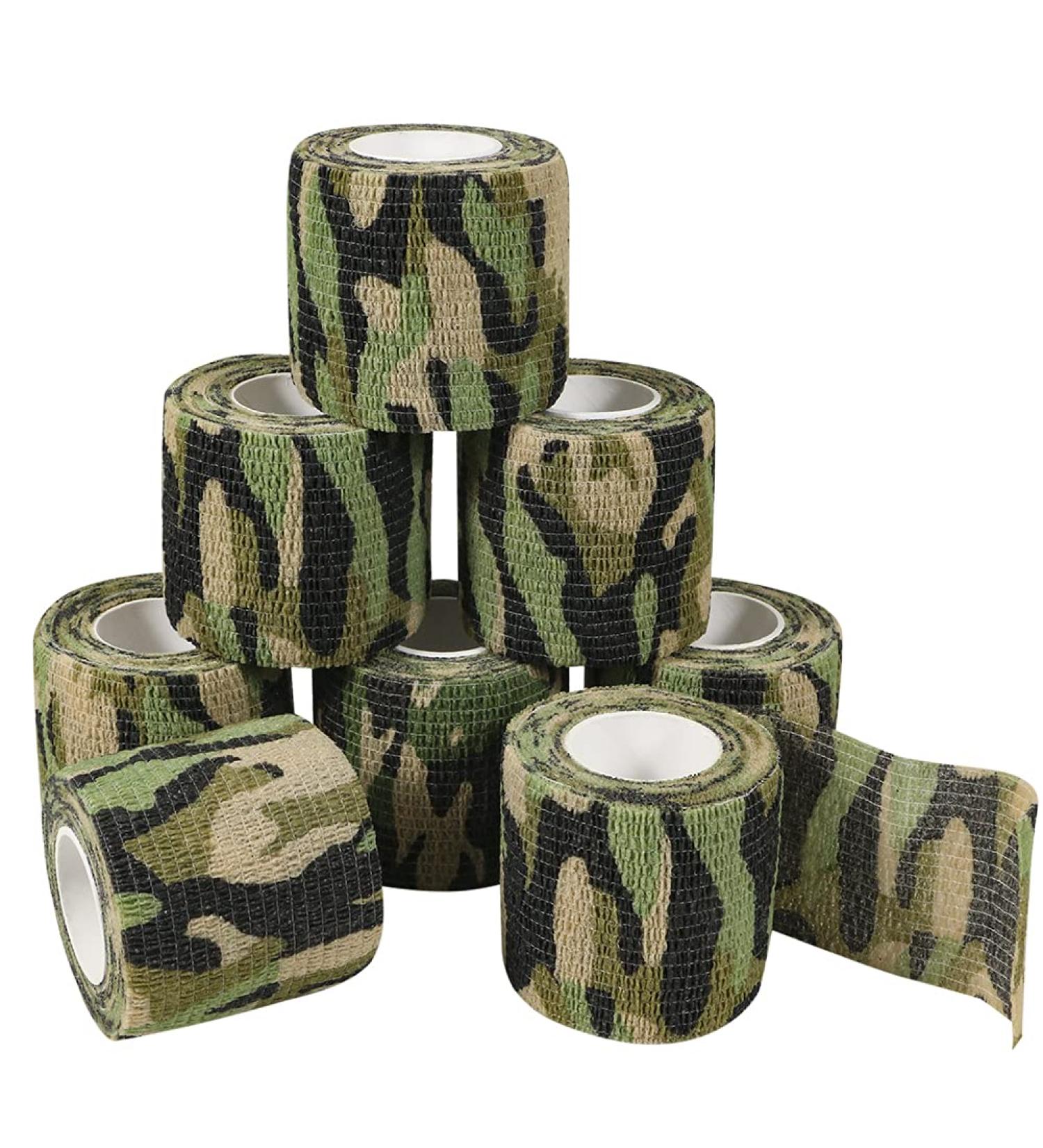 Qigui 8 Roll Self-Adhering Camouflage Cohesive Bandage - Elastic Adhesive Tape for Sports Hunting & Outdoors (5cm) - Buy Online on GoSupps.com