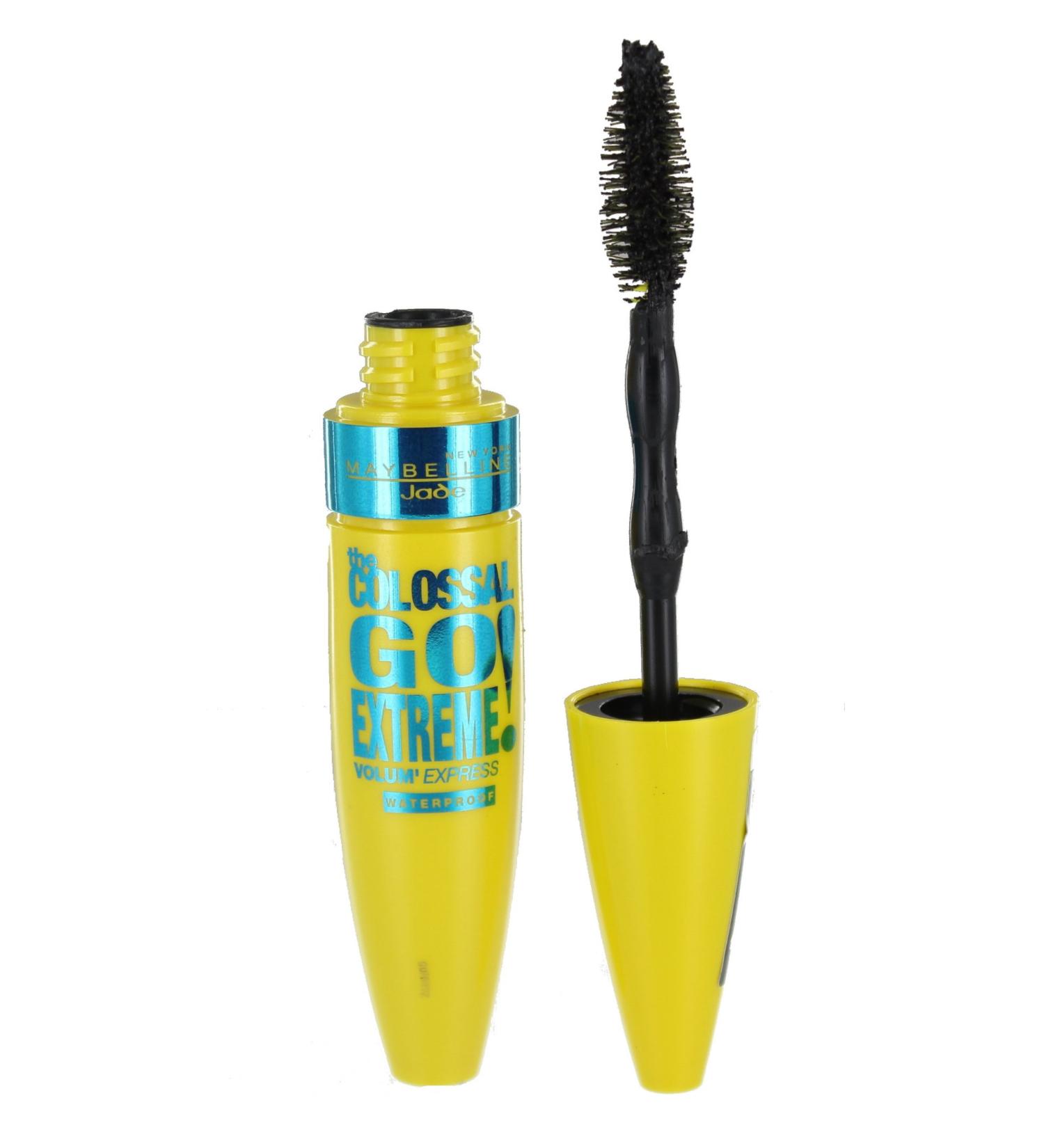 Maybelline Volum' Express The Colossal Go Extreme! Mascara in Very Black Waterproof Waterproof Mascara Extreme Volume Deep Black Pigments Innovative Double Pump Eyelashes 9.5 ml