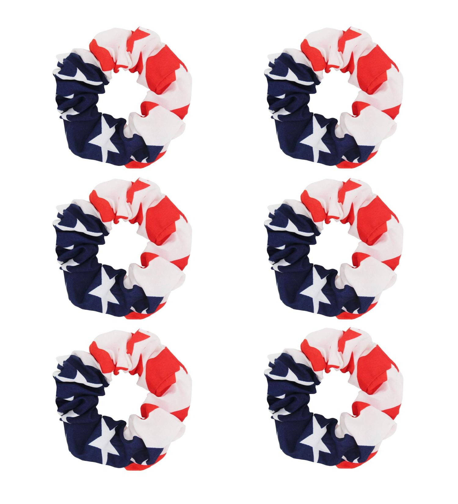 6Pcs Women Hair Scrunchies - July 4th USA American Flag Union Jack Scrunchie (USA Flag) - Buy Online on GoSupps.com