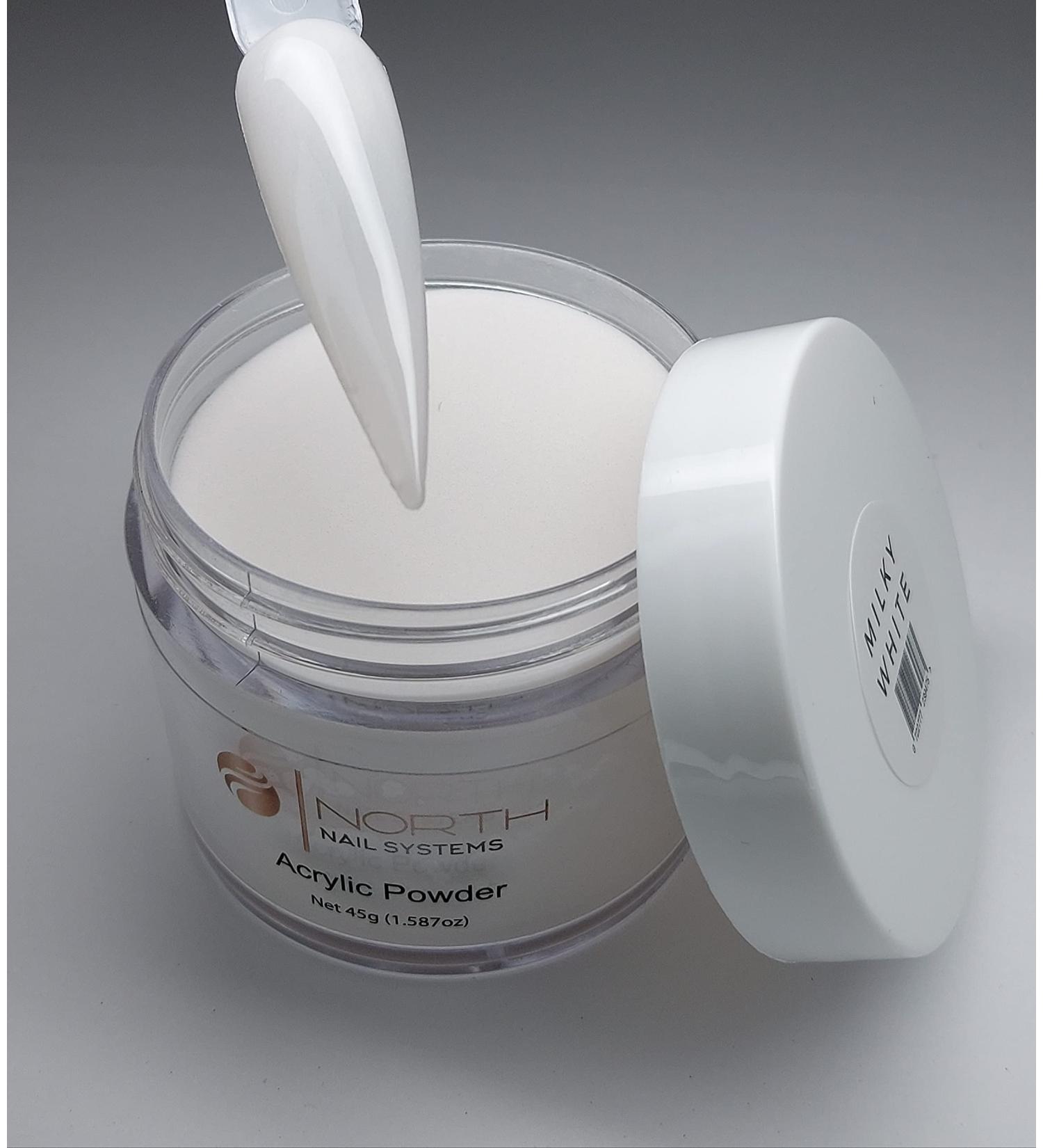 North Nail Systems Acrylic Nail Powder Soft White 45g MILKY WHITE