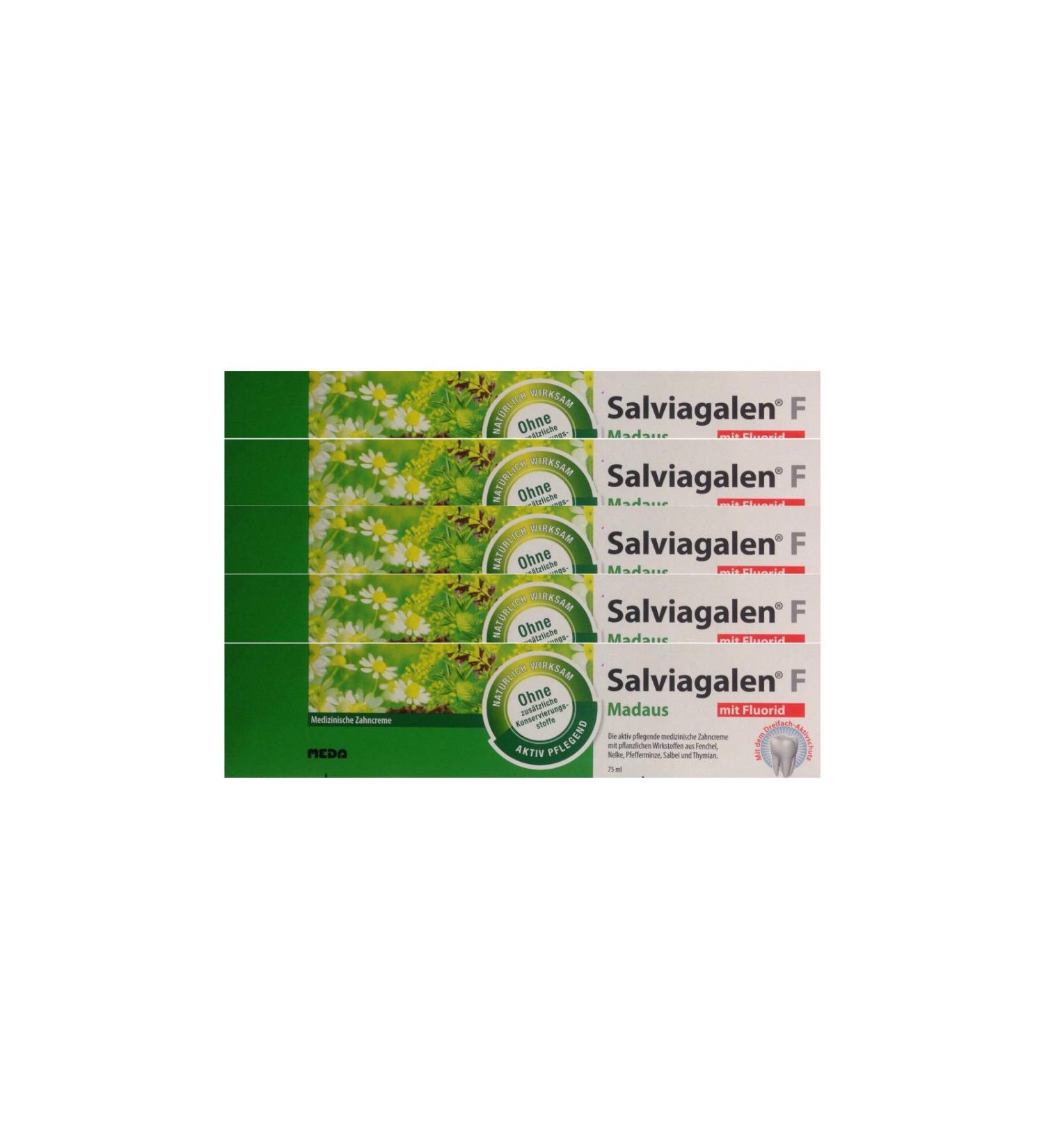 5x Salviagalen F Madaus Toothpaste 75ml PZN 11548356 Toothpaste