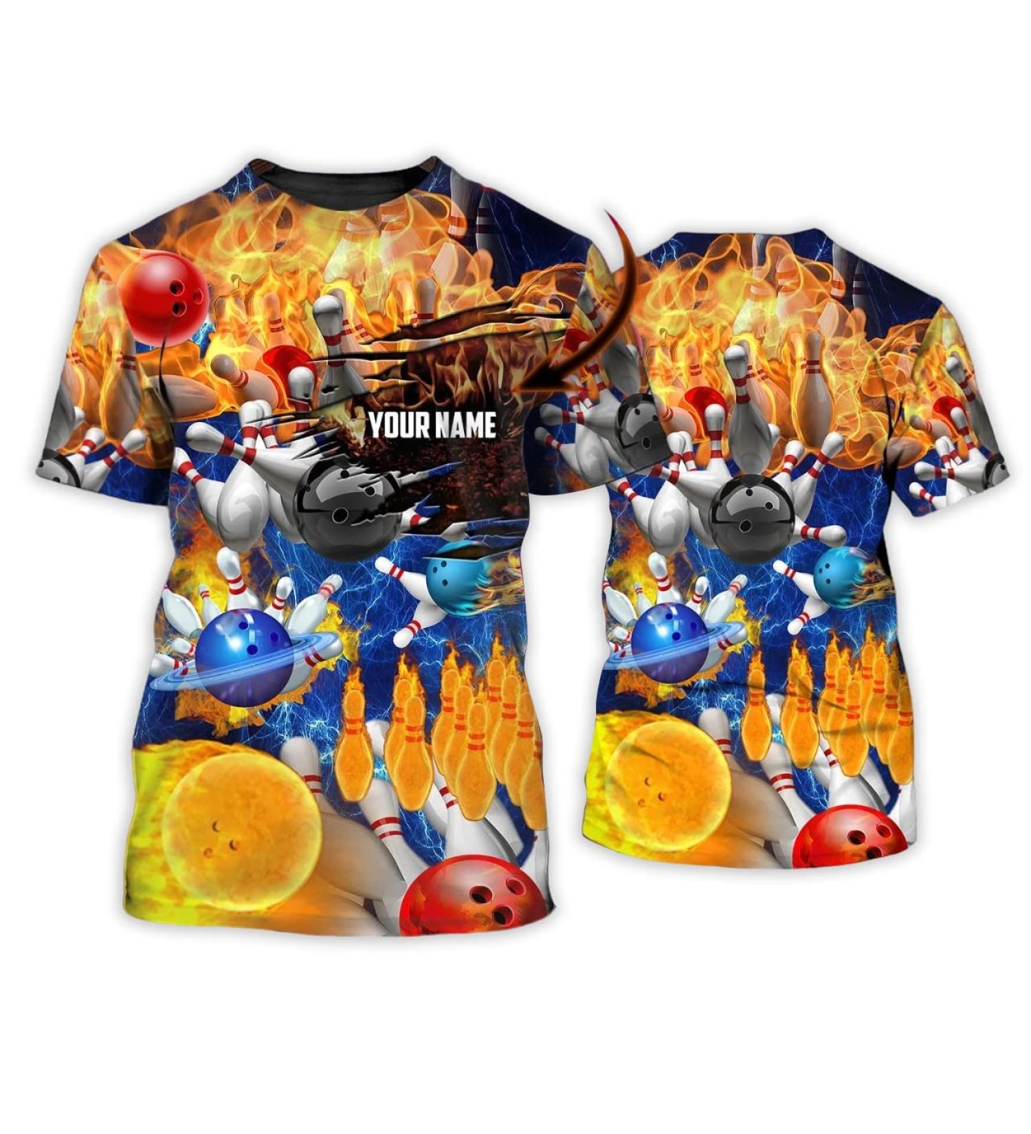Personalized Men's Bowling 3D T-Shirt with Custom Name - Great Bowling Gift! - Buy Online on GoSupps.com