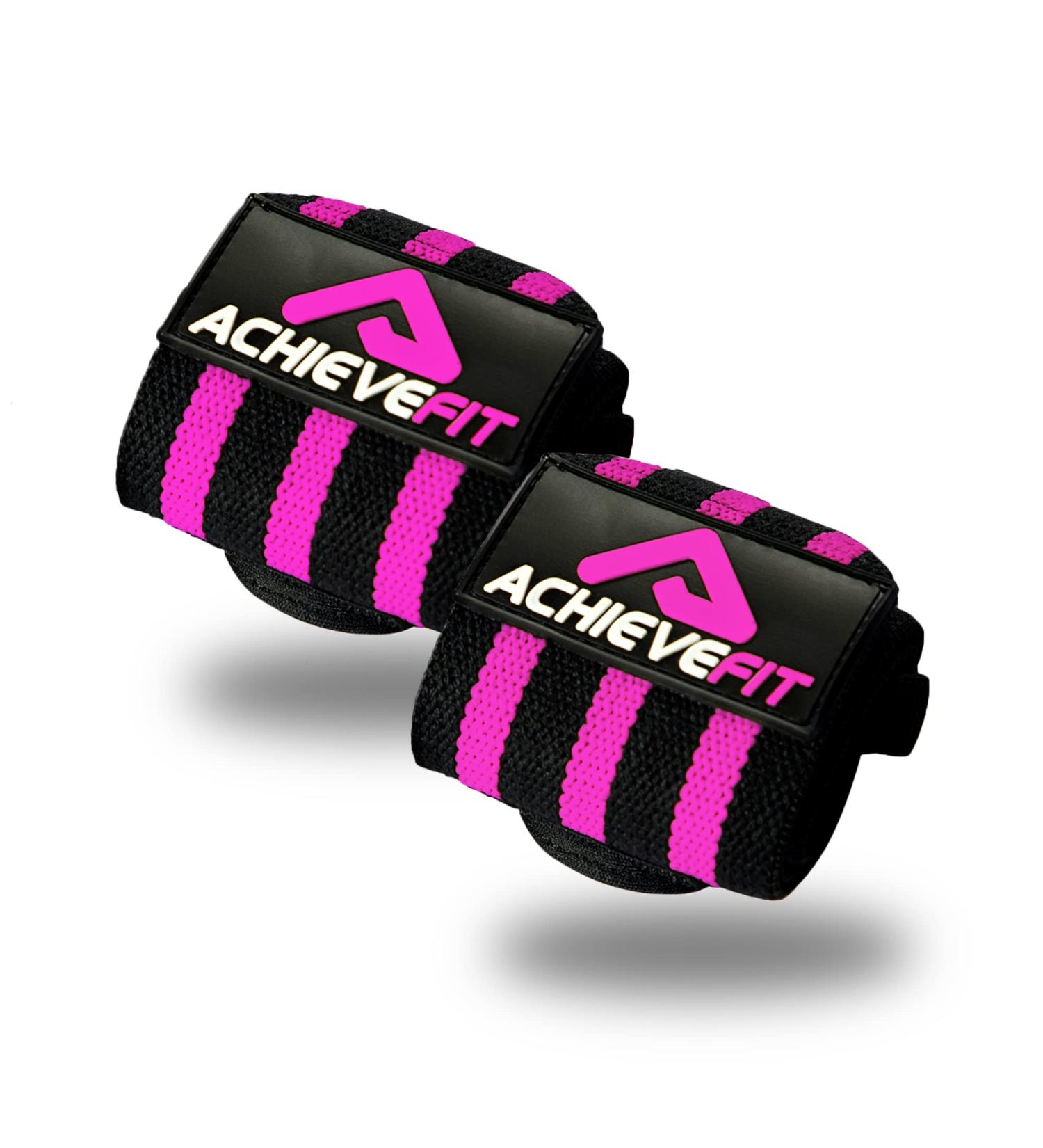 Fit Weight Lifting Wrist Wraps (Pair) - Wrist Support for Crossfit, Weightlifting & Powerlifting - Thumb Loops - Men and Women - Regular Stiff or Combo - Pink/Black - 18 - Buy Online on GoSupps.com