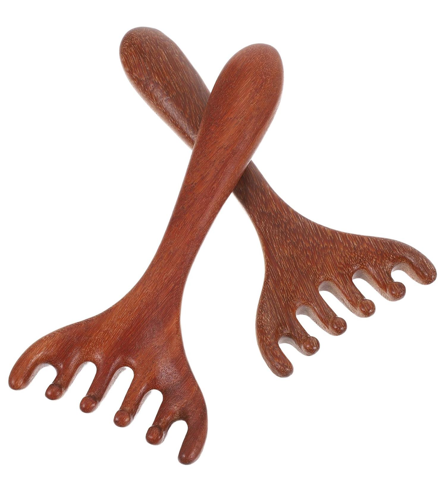 Sewroro Peigne de Massage du Cuir Chevelu en Bois 2 Pi ces Outil Gua Sha Multifonction pour Massage Facial et Stimulation des Points D Acupuncture Oculaires Format Mini Portable pour - Buy Online on GoSupps.com