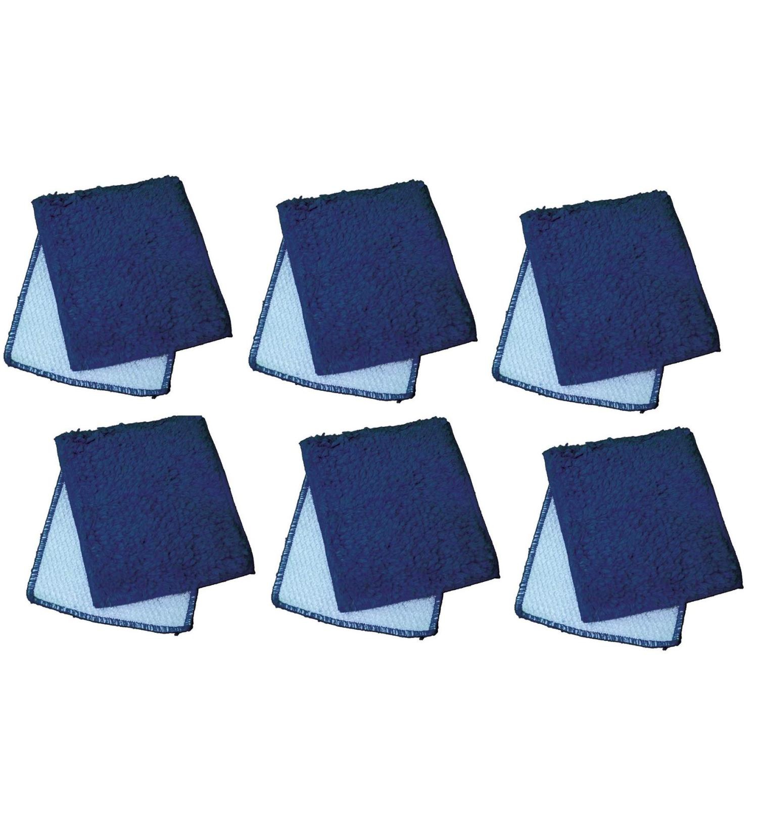 Janey Lynn Designs Out of The Blue Shrubbies 5 x 6 Cotton & Nylon Cloth Pack of 6